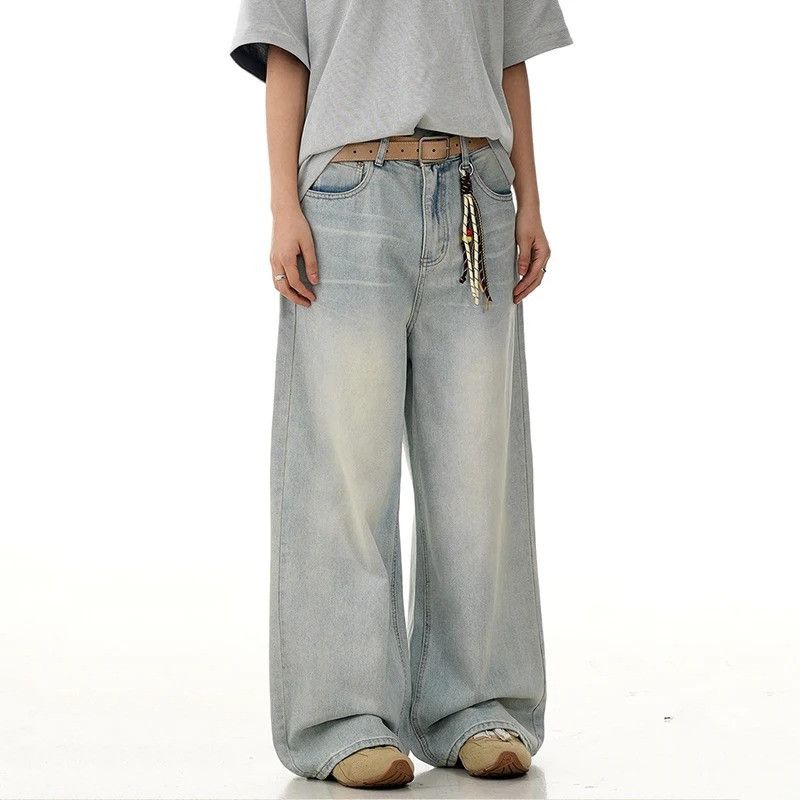 Jean Clean fit Wide Leg Worn-out Jeans Size US 33 - 4 Thumbnail