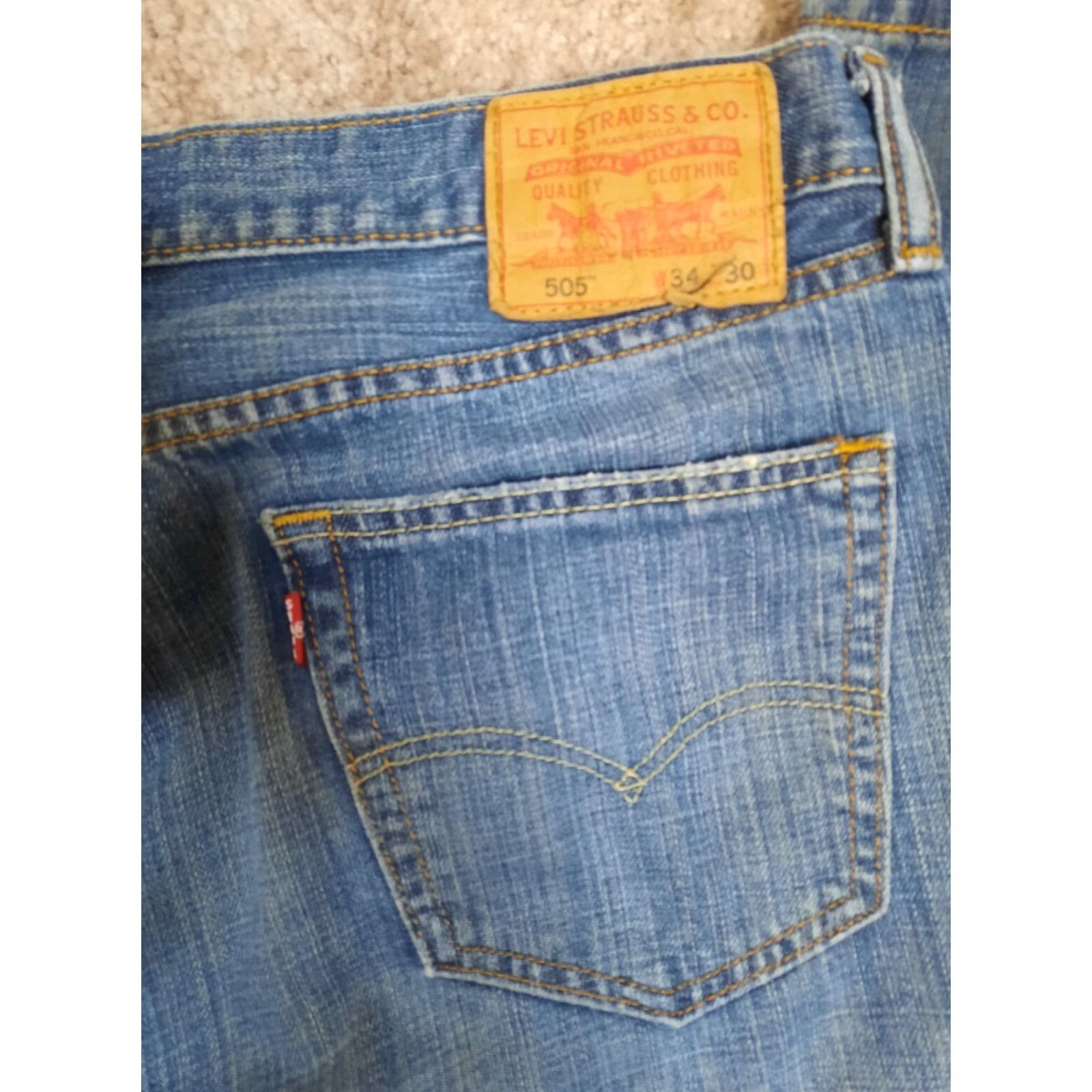 Levi's Levi's 505 Stone Wash Denim Blue Jeans Regular Straight Mens 34x30 Blue Size US 34 / EU 50 - 5 Thumbnail