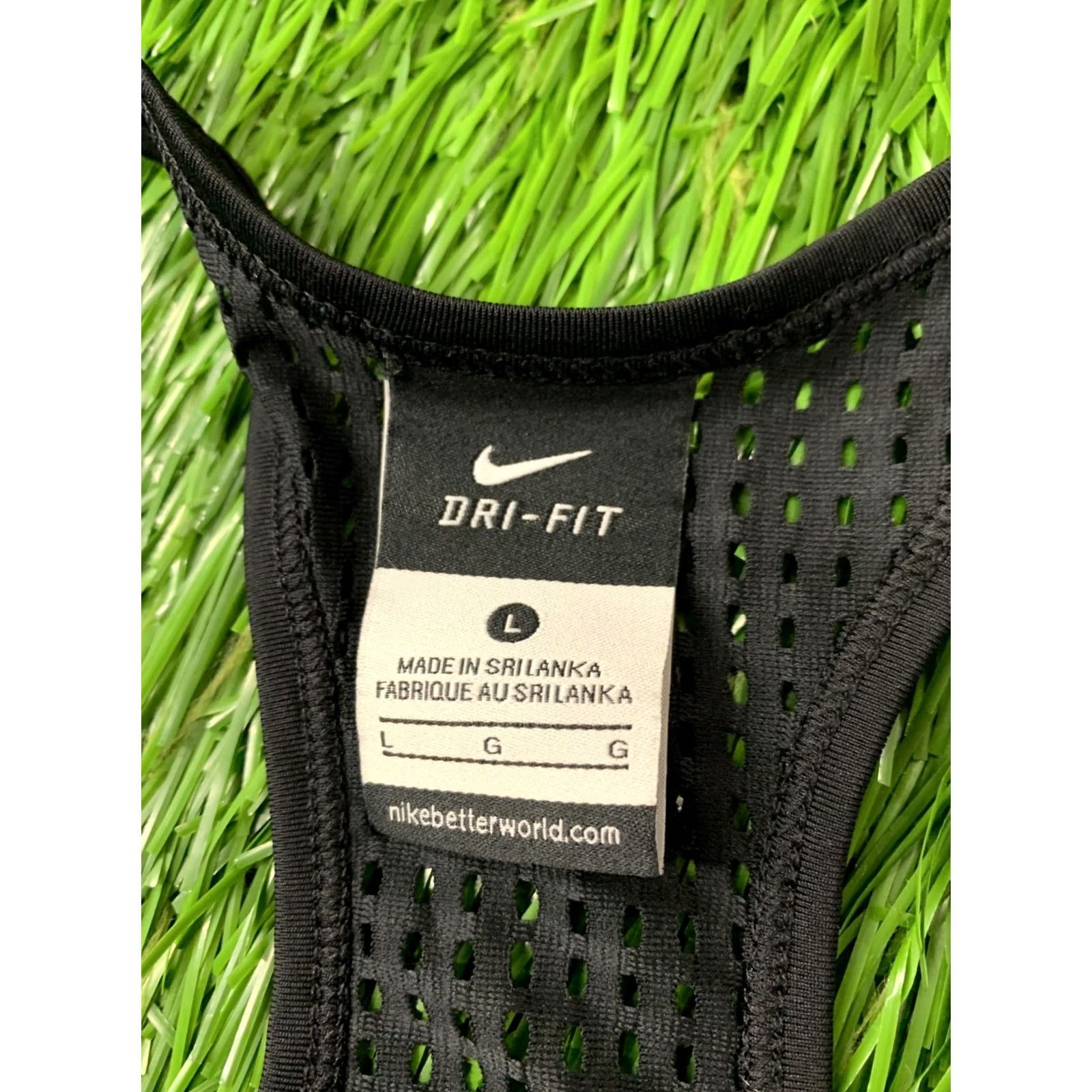 Nike Nike Dri-Fit Original 2016 Run Running Women Vest Sleeveless Shirt Jersey Size L - Black, 92% Polyester, 8% Elastane, Nike Shirt Size L / US 10 / IT 46 - 5 Thumbnail