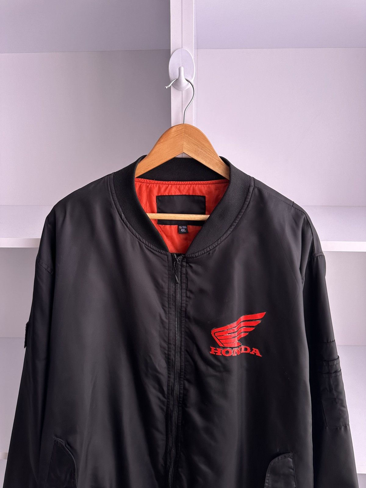 Honda Vintage Honda Racing Black Mens Bomber Jacket Sz XXL Size US XXL / EU 58 / 5 - 2 Thumbnail