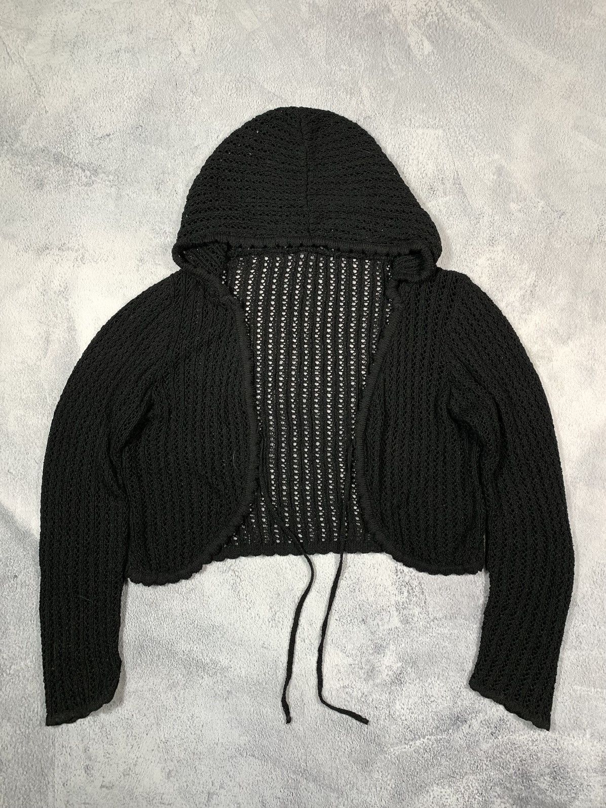 Japanese Brand × Vintage Vintage Y2K style Cropped Mesh hoodie Avant Garde opium Size S / US 4 / IT 40 - 1 Thumbnail
