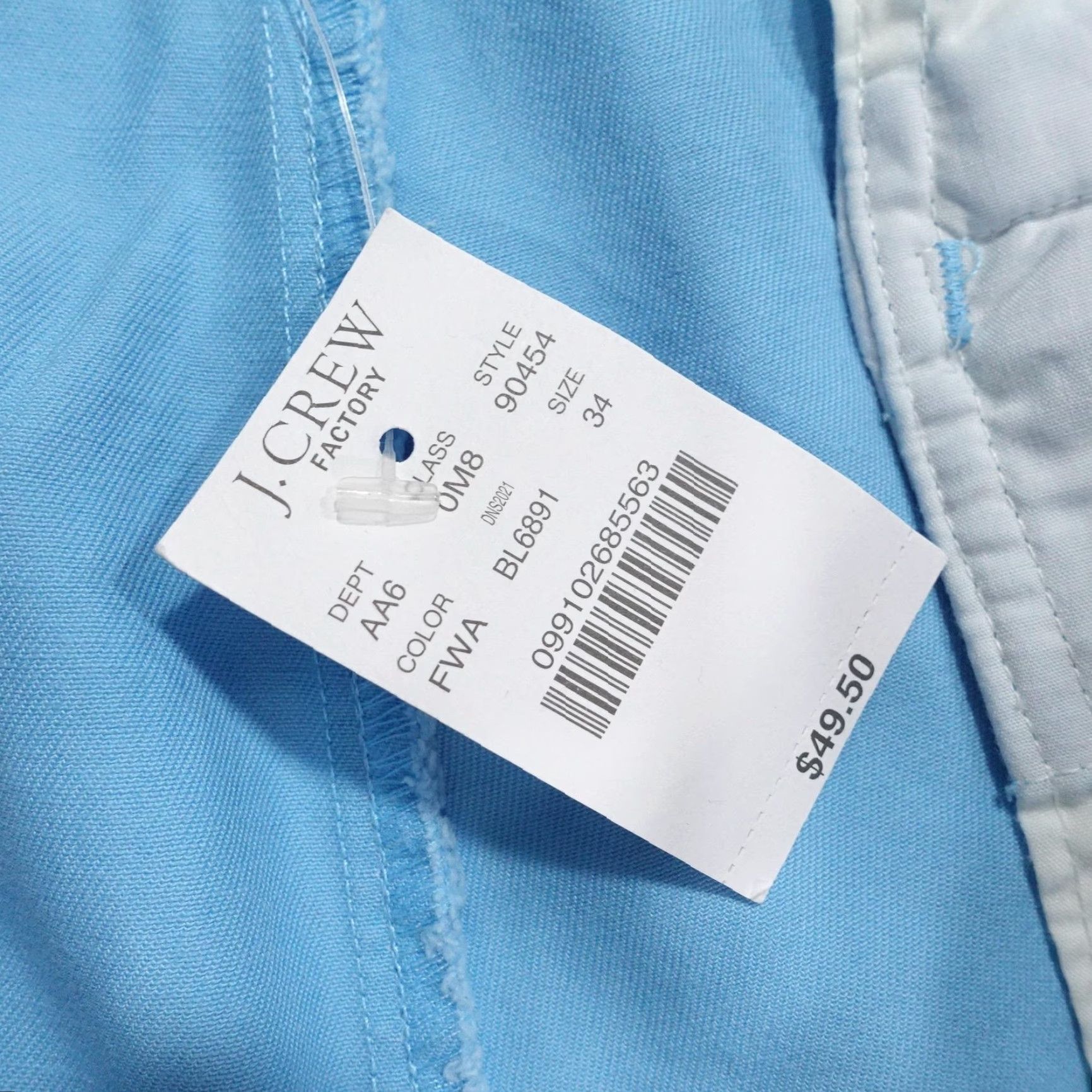 J.Crew J.Crew Factory Shorts Mens 34 Blue Chino Gramercy 9 Inseam Cotton Canvas Classic Fit Flat Front Pockets Size US 34 / EU 50 - 5 Thumbnail