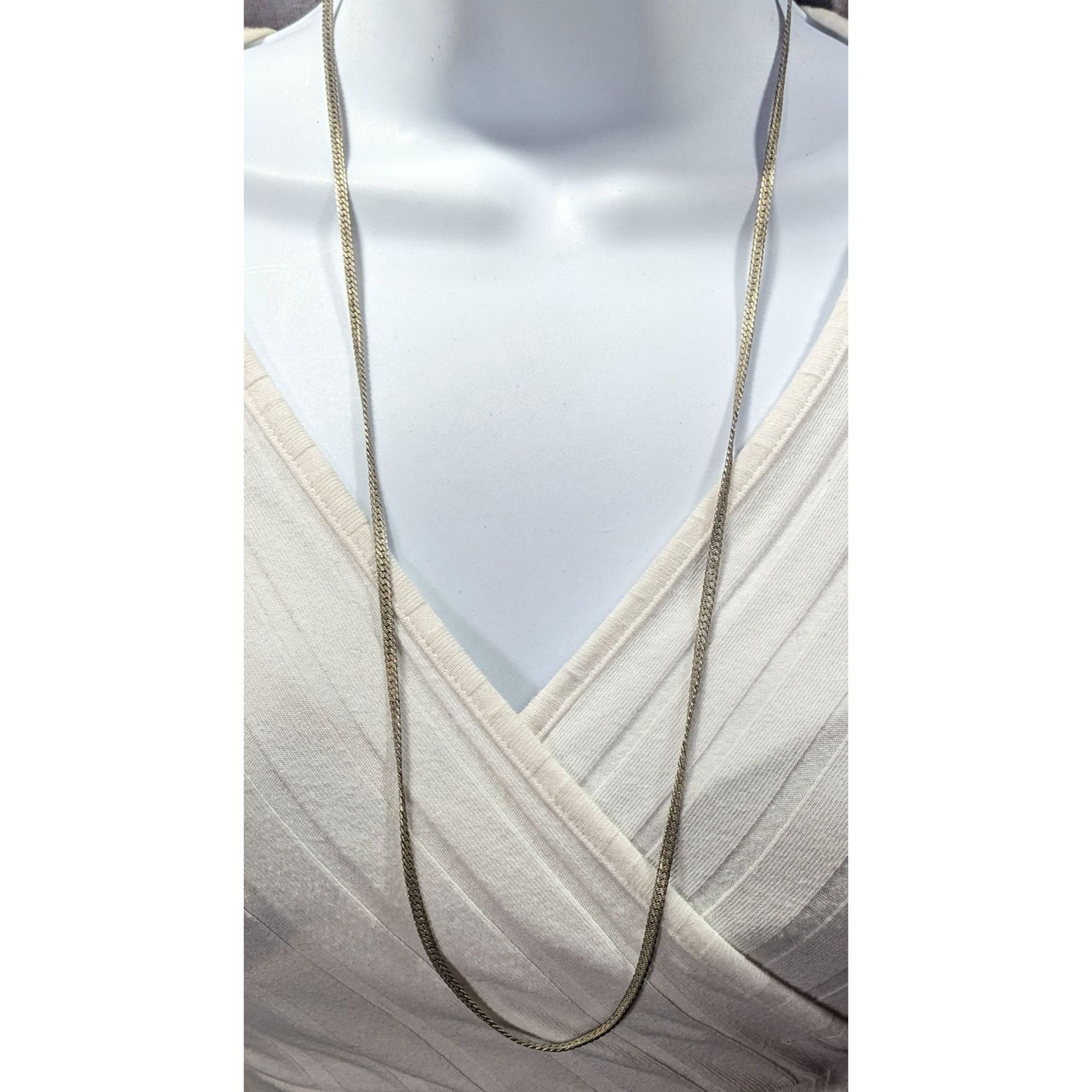 Other Classic Flattened Herringbone Silver Tone Chain Necklace Size ONE SIZE - 6 Thumbnail