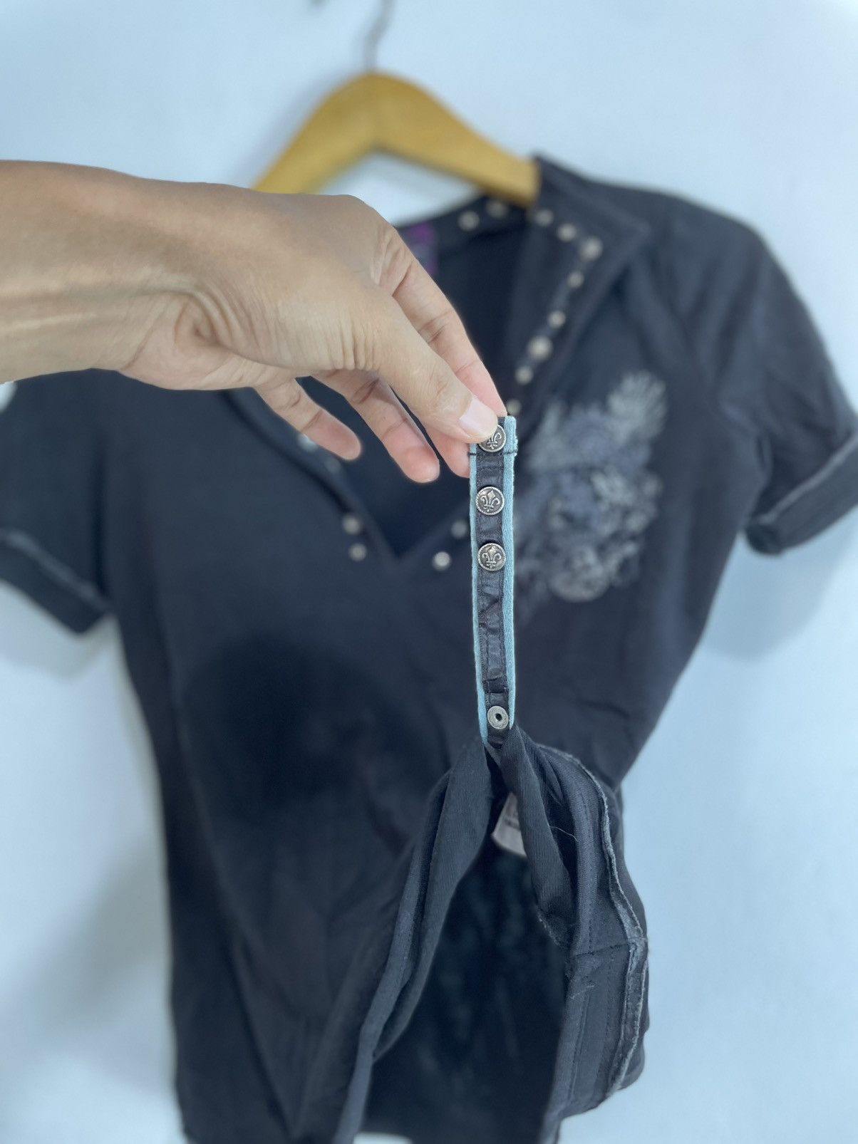 If Six Was Nine Sick Ozz Angelo Studded Poem Gothic Punks Rock Tees Top Size S / US 4 / IT 40 - 7 Thumbnail
