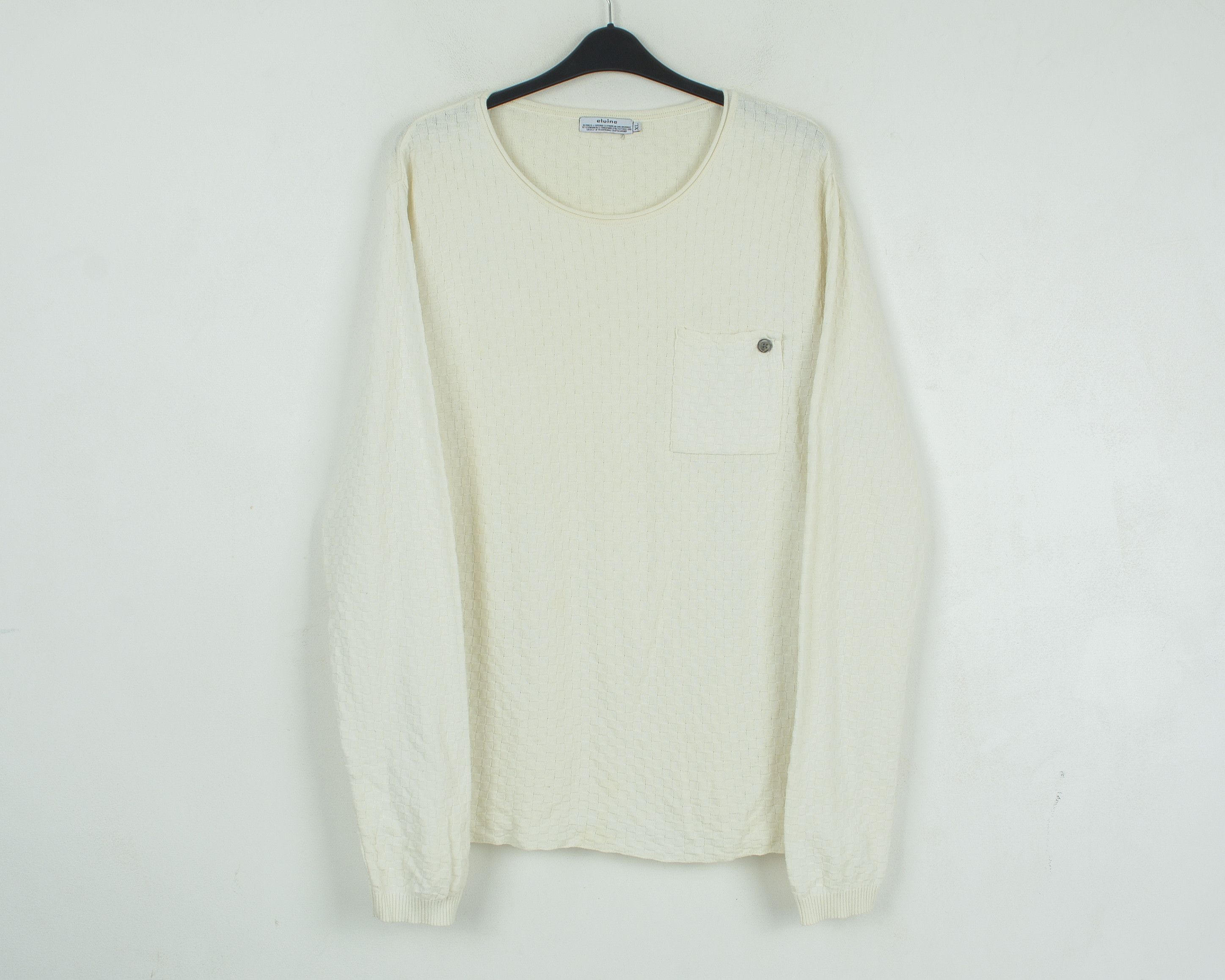 ELVINE Knit Sweater XL White Cotton Jumper Pullover Sweatshirt Size US XL / EU 56 / 4 - 1 Thumbnail