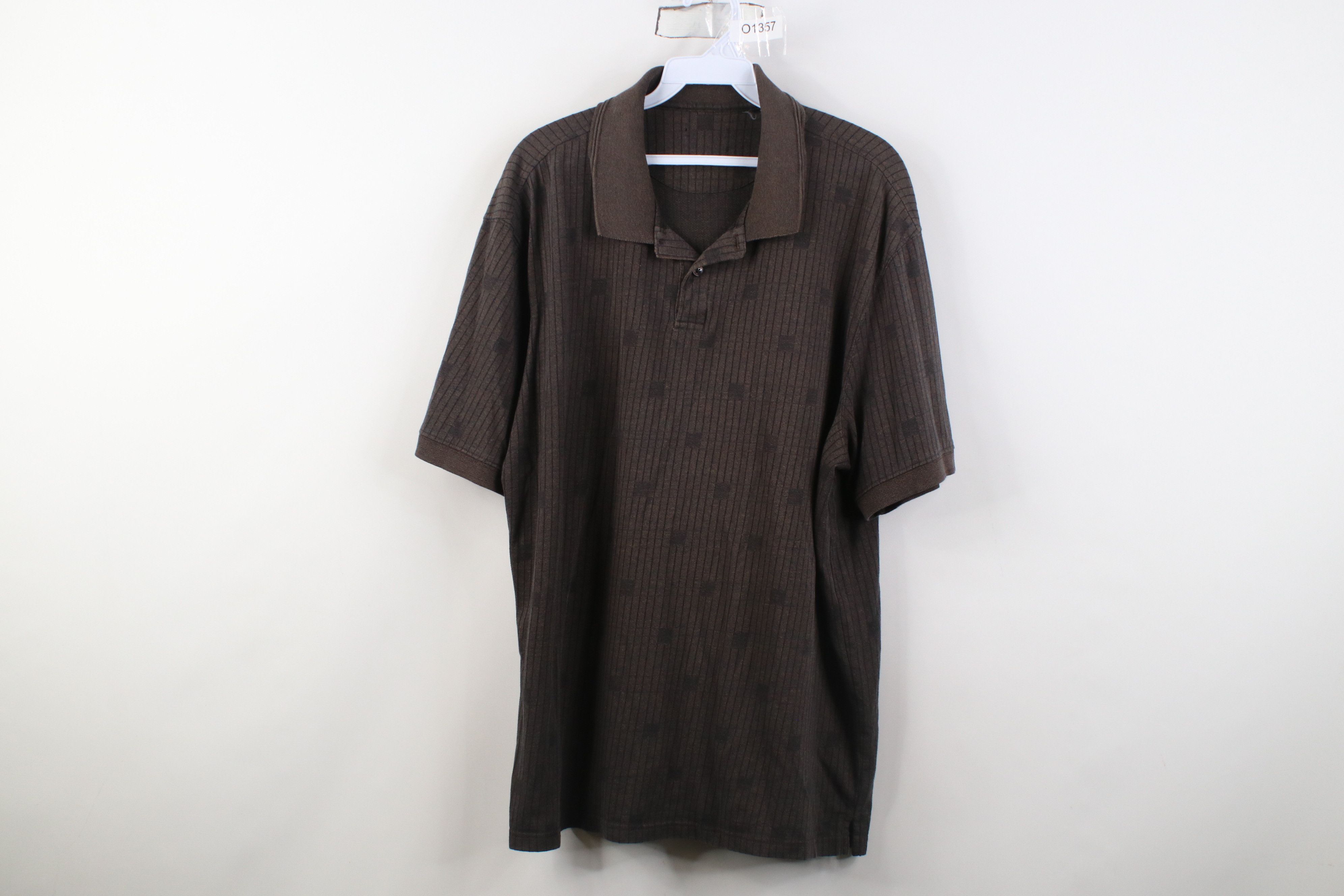 Vintage Vintage 90s Streetwear Striped Knit Golf Polo Shirt Brown Size US XL / EU 56 / 4 - 1 Thumbnail
