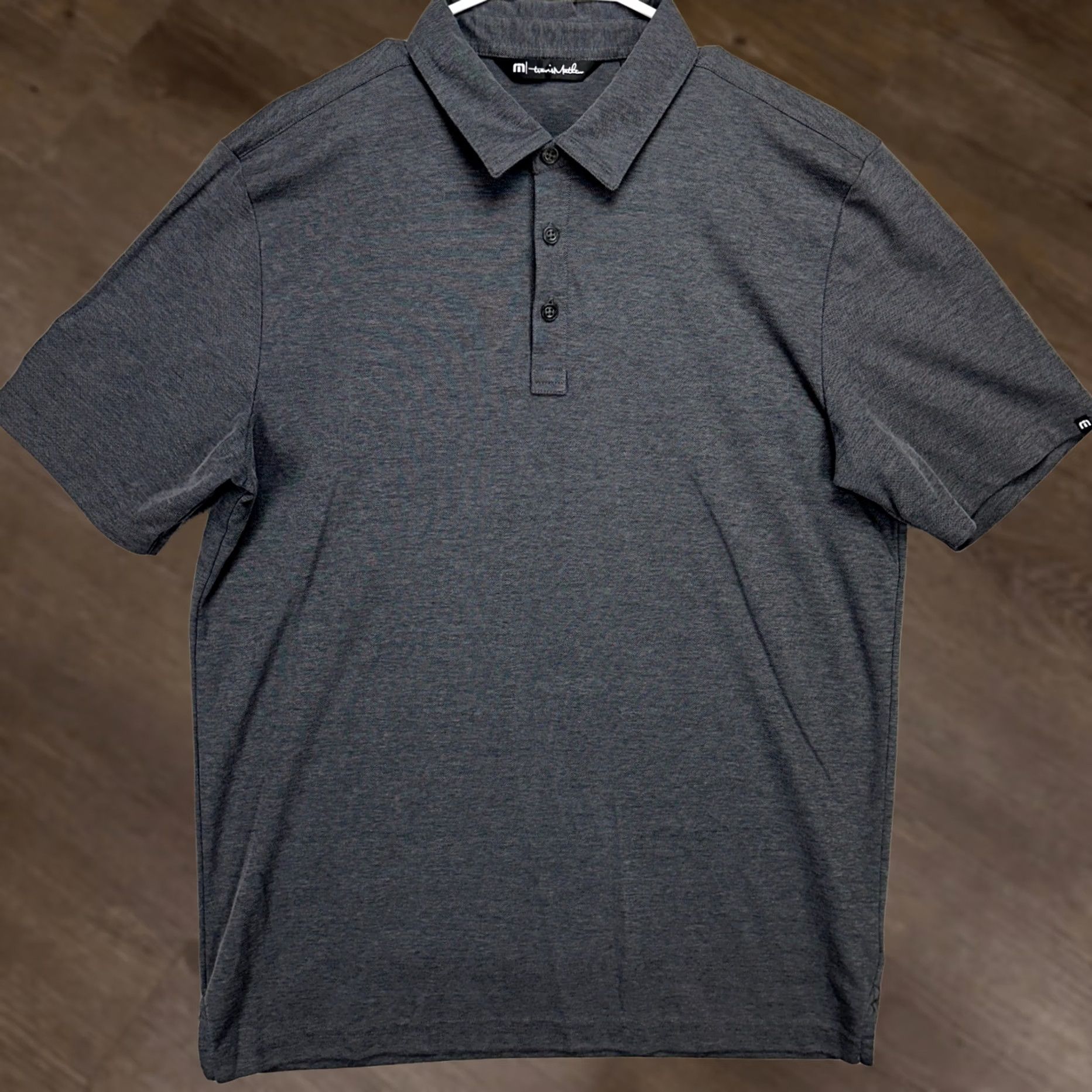 TravisMathew Travis Mathew Golf Polo Shirt Adult Mens Large Dark Grey Rugby Pima Cotton Blend Size US L / EU 52-54 / 3 - 1 Thumbnail