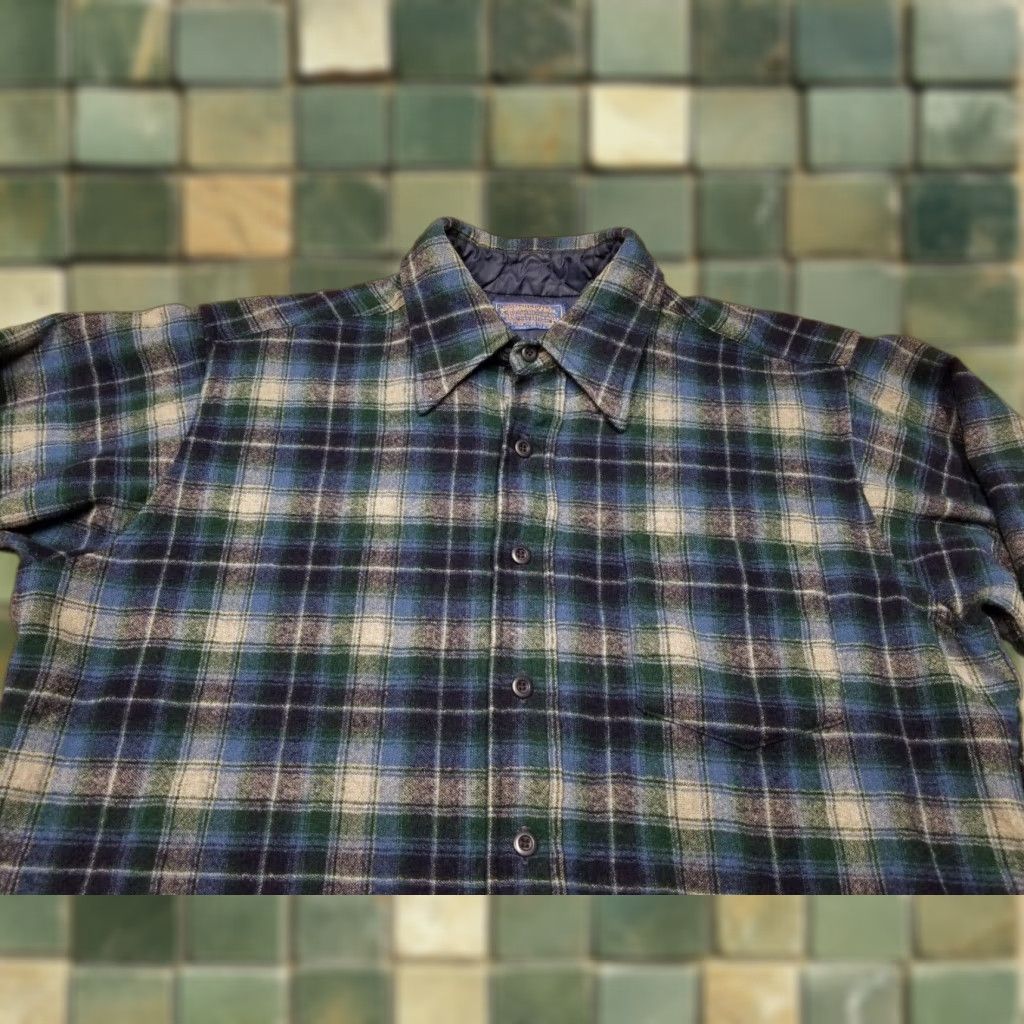 Pendleton VINTAGE Pendleton Wool Shirt Men L Blue Plaid Work Outdoors 100% Pure Virgin Wool Button-Up Shirt Mens Regular Large Blue Plaid 100% Wool Size US L / EU 52-54 / 3 - 1 Thumbnail