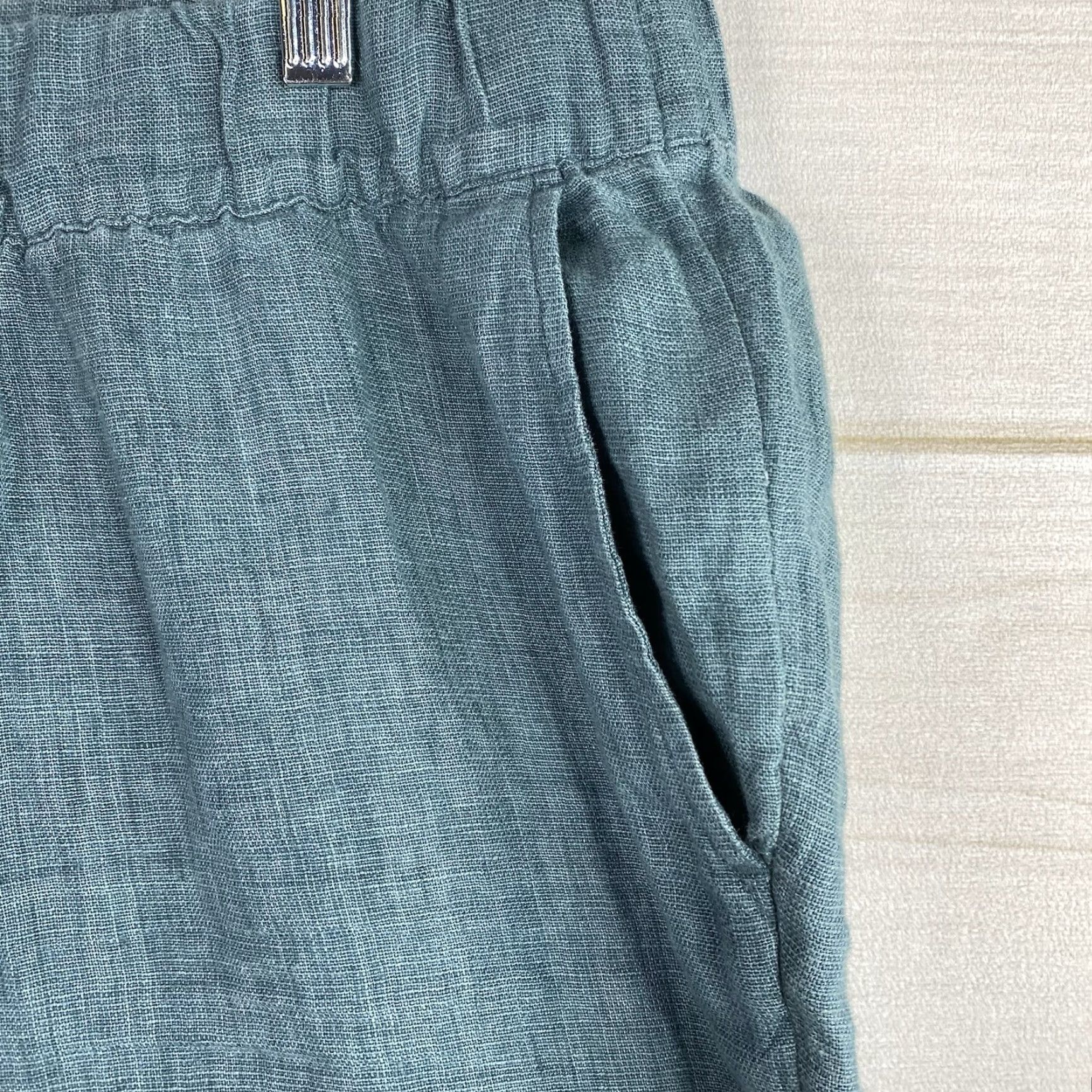 J. Jill J.Jill Pure Jill Linen Pants XL Petite Beac h Pockets Cropped Relaxed Fit Wide-Leg Linen Adult Pants Blue Solid 90s Beach Womens Size 40" / US 18 - 2 Thumbnail