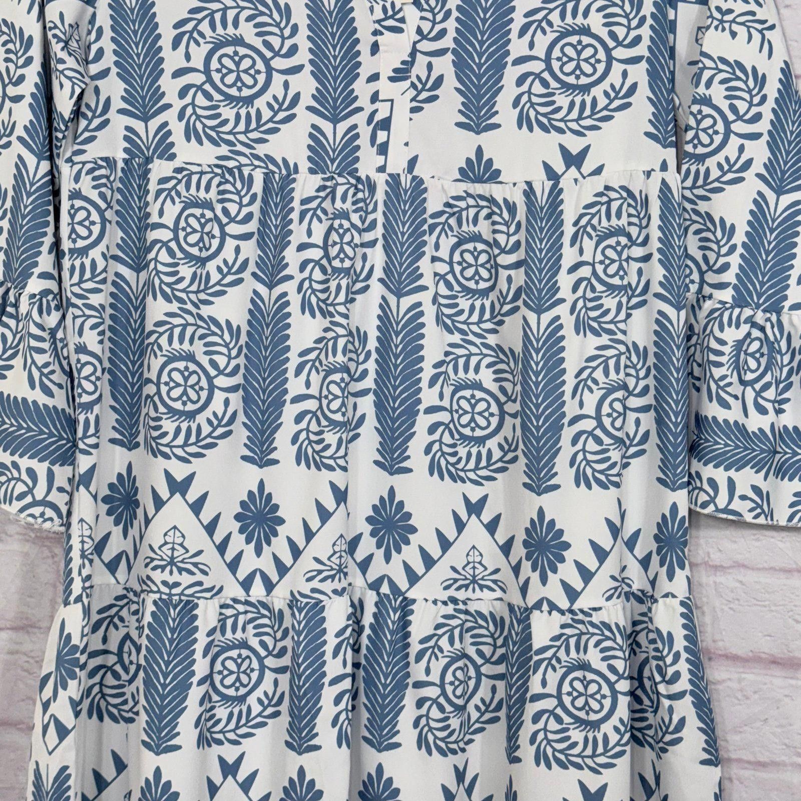 Other Blue and White Patterned Long Sleeve Dress Medium NWT Size M / US 6-8 / IT 42-44 - 2 Thumbnail