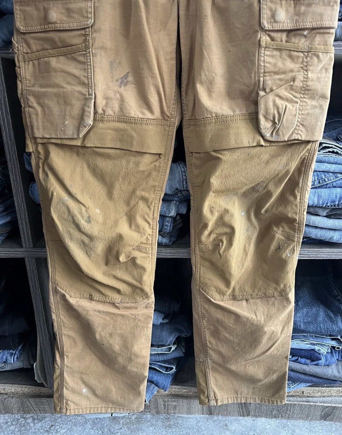 Carhartt 🔥Crazy Rare Carhartt Ripstop Multipockets Double Knee Size US 35 - 6 Thumbnail
