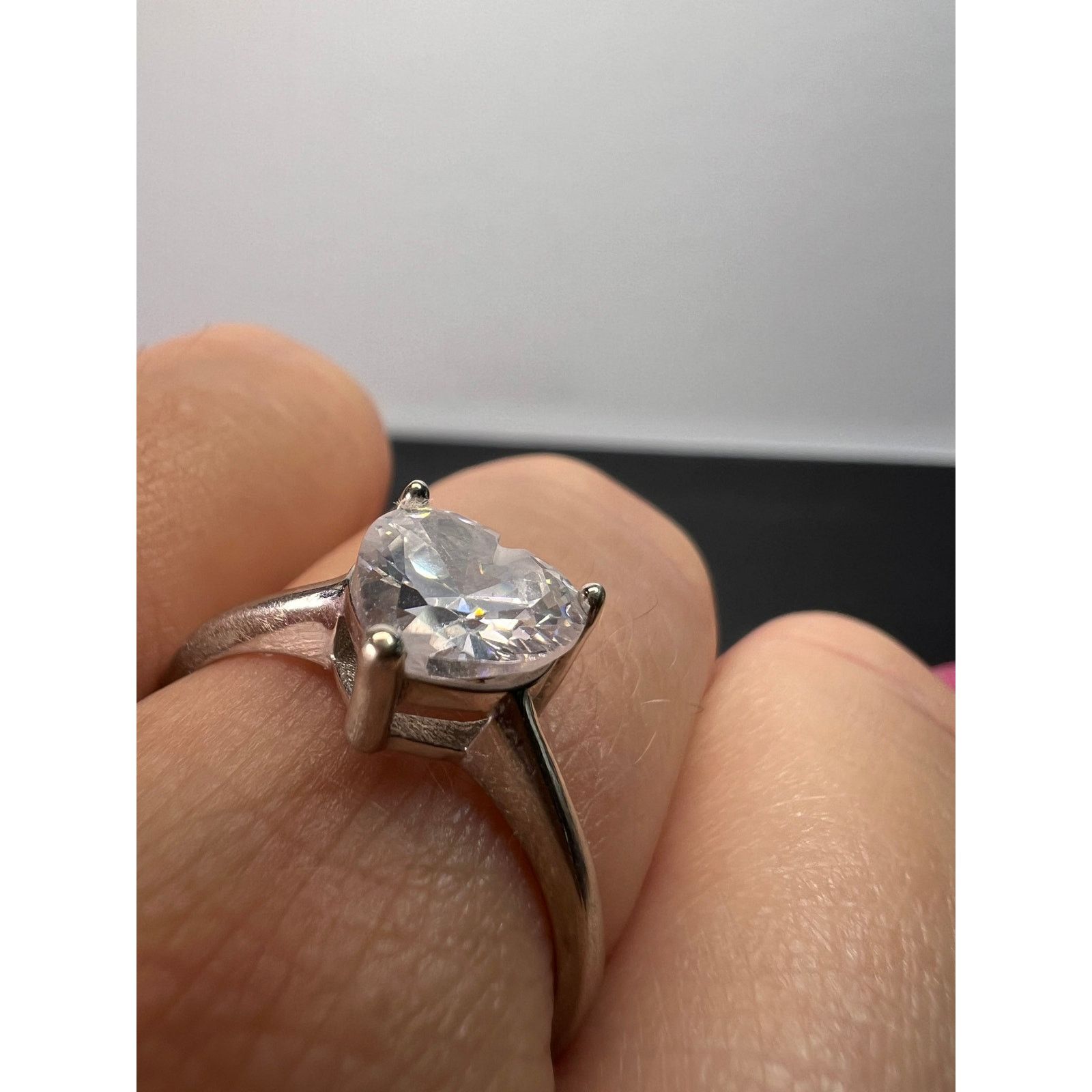 Other Cubic zirconia heart ring in sterling silver size 9 Size ONE SIZE - 4 Thumbnail