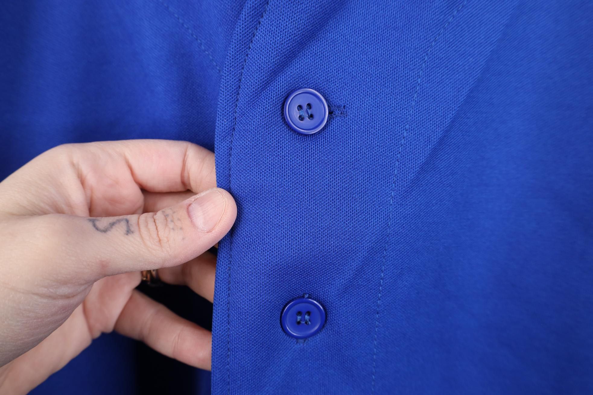 Vintage Vintage 90s Y2K Streetwear Knit Baseball Jersey Royal Blue Size US XL / EU 56 / 4 - 7 Thumbnail