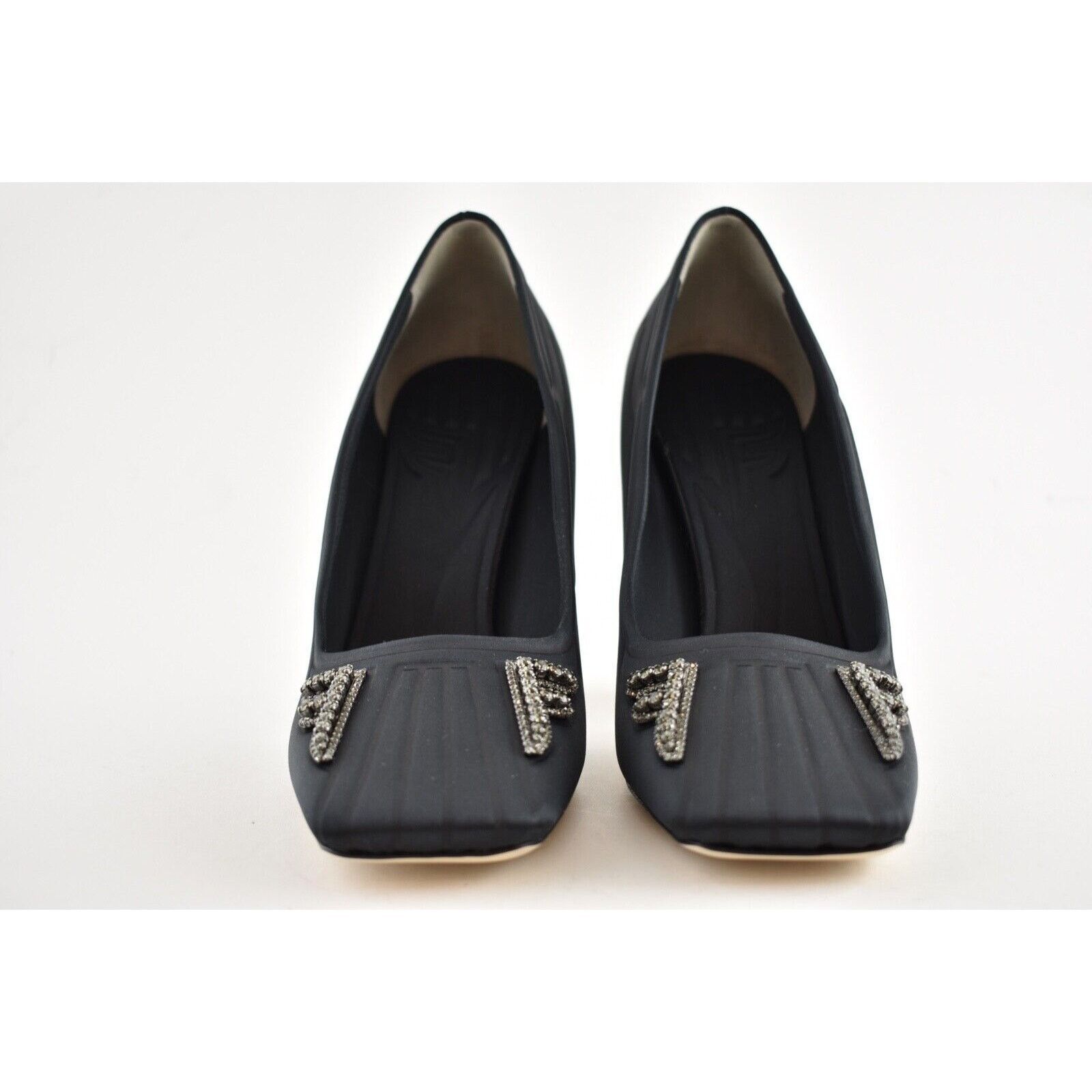 Fendi Fendi Freedom Black Embellished Crystal FF Logo Satin Square Size US 9.5 / IT 39.5 - 5 Thumbnail