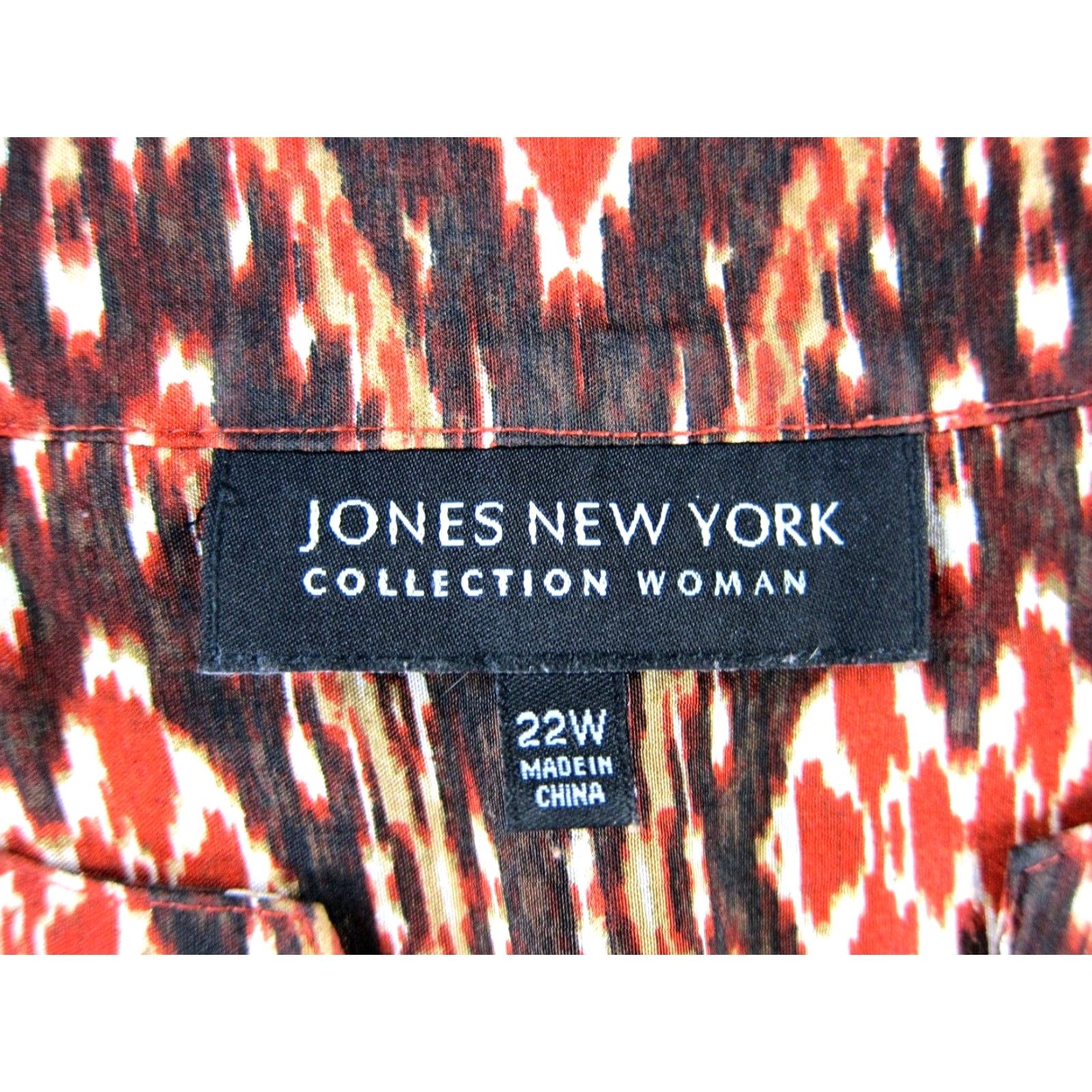 Jones New York Jones New York Collection Blouse 22W 3/4 Sleeve Tunic Silk Orange Pocket V-Neck Pullover Women Size 3XL / US 20-22 - 3 Thumbnail