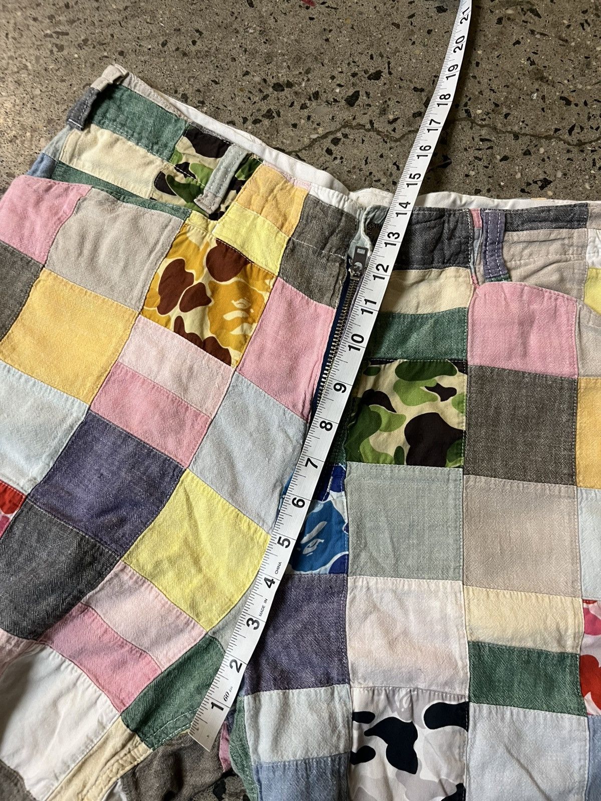 Bape Vintage Bape Linen Patchwork Shorts Size US 34 / EU 50 - 7 Thumbnail