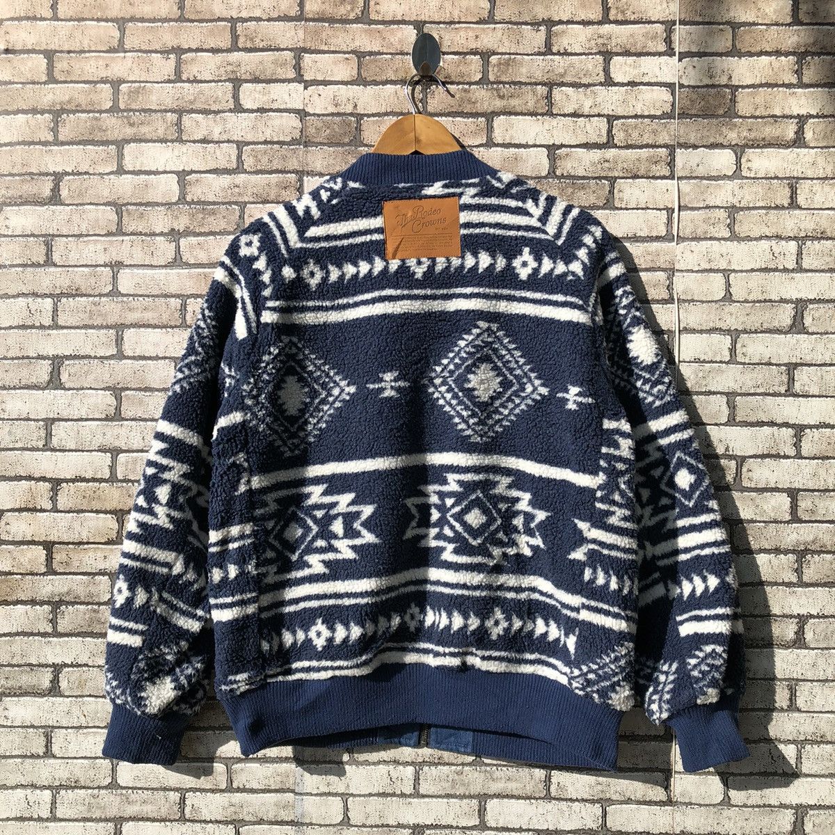 Japanese Brand The Rodeo Crows Indigo Navajo Reversible Bomber Jacket Size US S / EU 44-46 / 1 - 2 Thumbnail