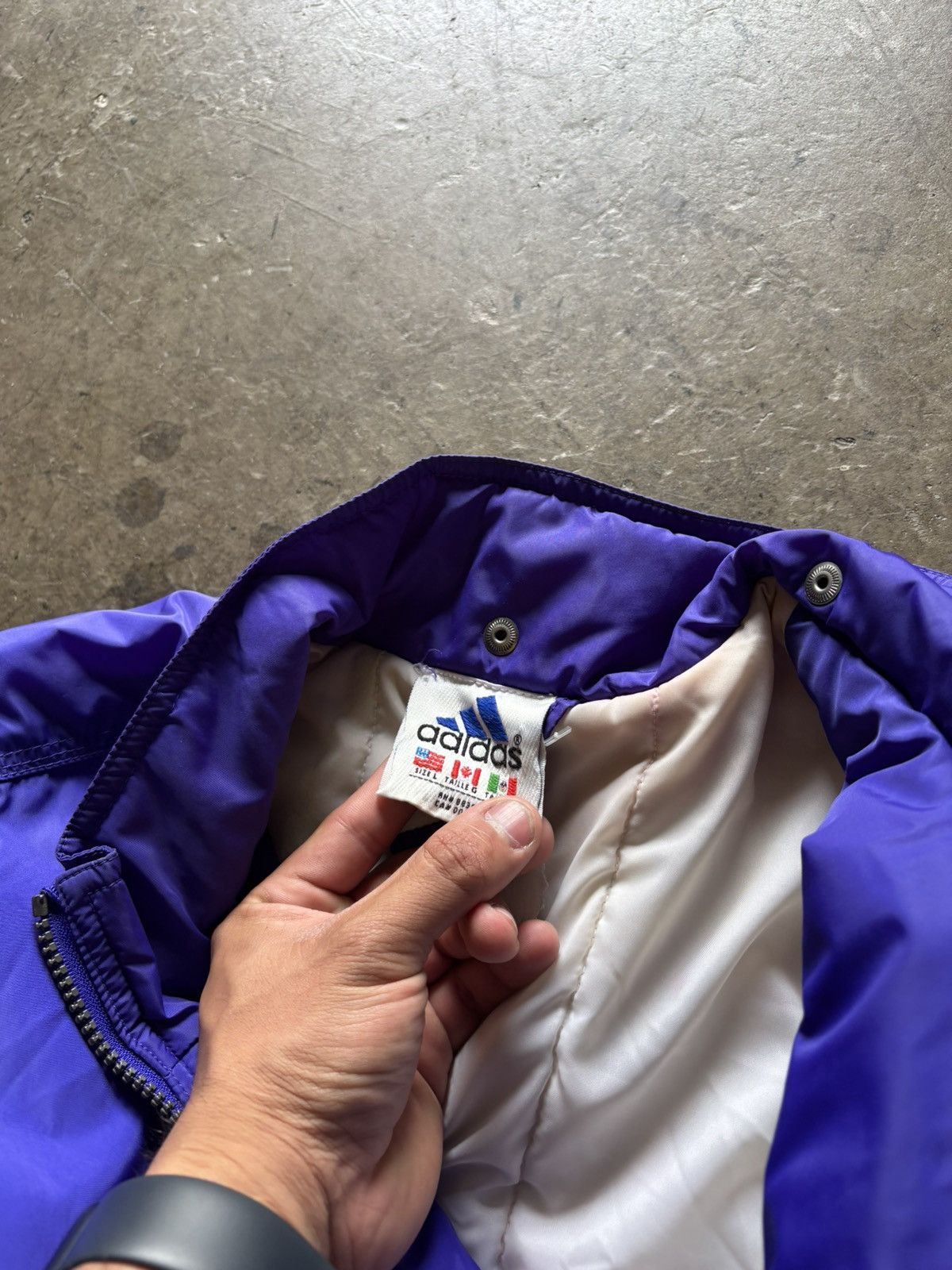 Adidas Vintage Adidas Purple Puffer Jacket Size US L / EU 52-54 / 3 - 3 Thumbnail