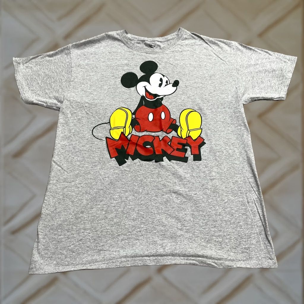 Disney Disney Mickey Mouse Graphic T-Shirt Mens Large Gray Crew Neck Short Sleeve Tee Size US L / EU 52-54 / 3 - 1 Thumbnail