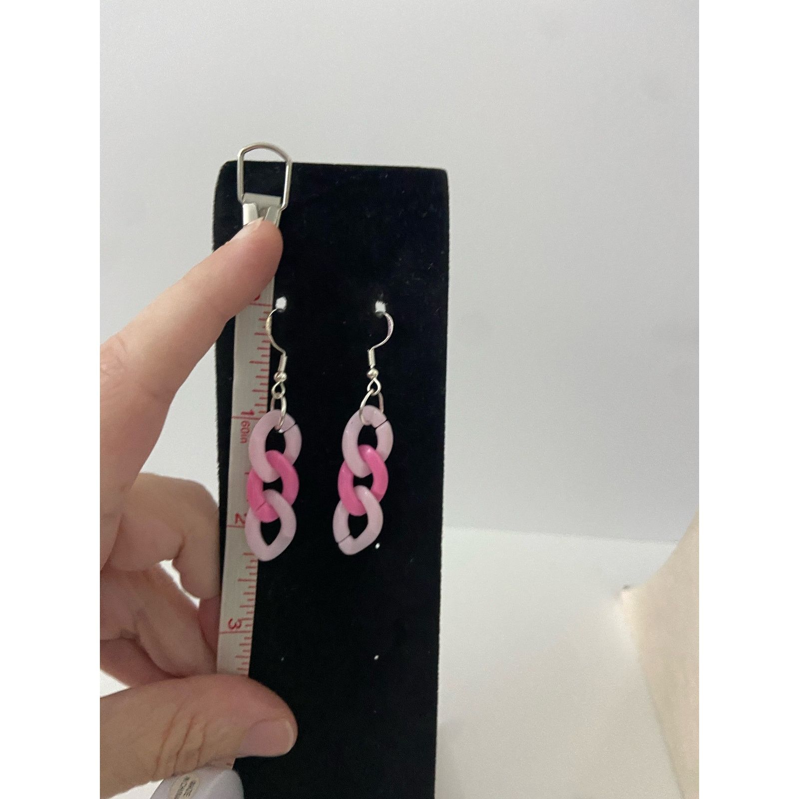 Handmade Handmade pink chain earrings Size ONE SIZE - 3 Thumbnail