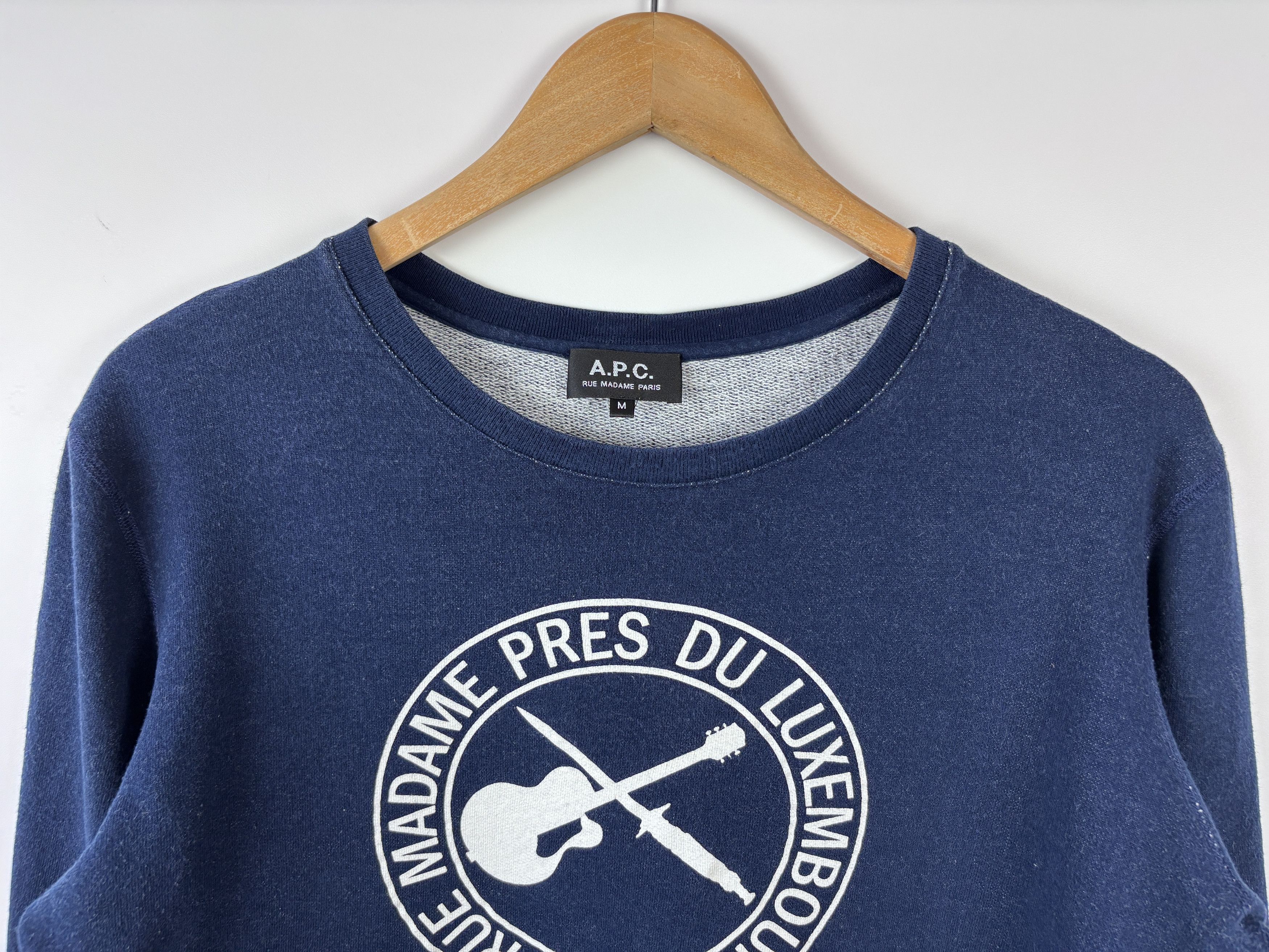 A.P.C. Womens A.P.C. Longsleeve Sweatshirt Pullover Blue Size M Size M / US 6-8 / IT 42-44 - 2 Thumbnail