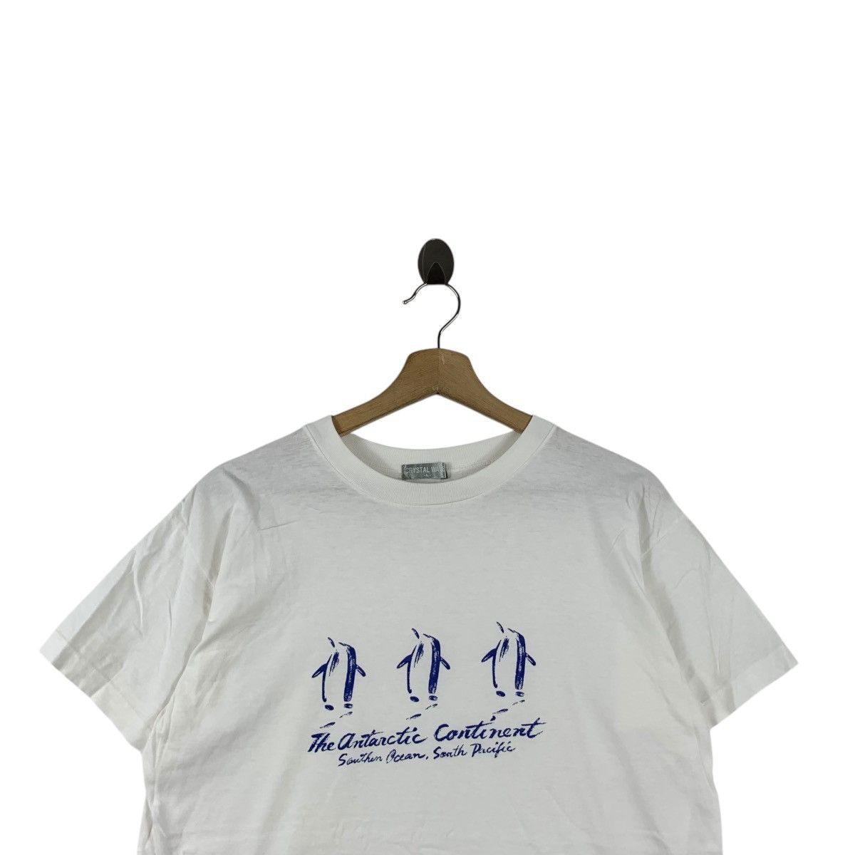 Vintage Vintage THE ANTARCTIC CONTINENTS Penguin Ocean Tee Shirt Top Size L / US 10 / IT 46 - 2 Thumbnail