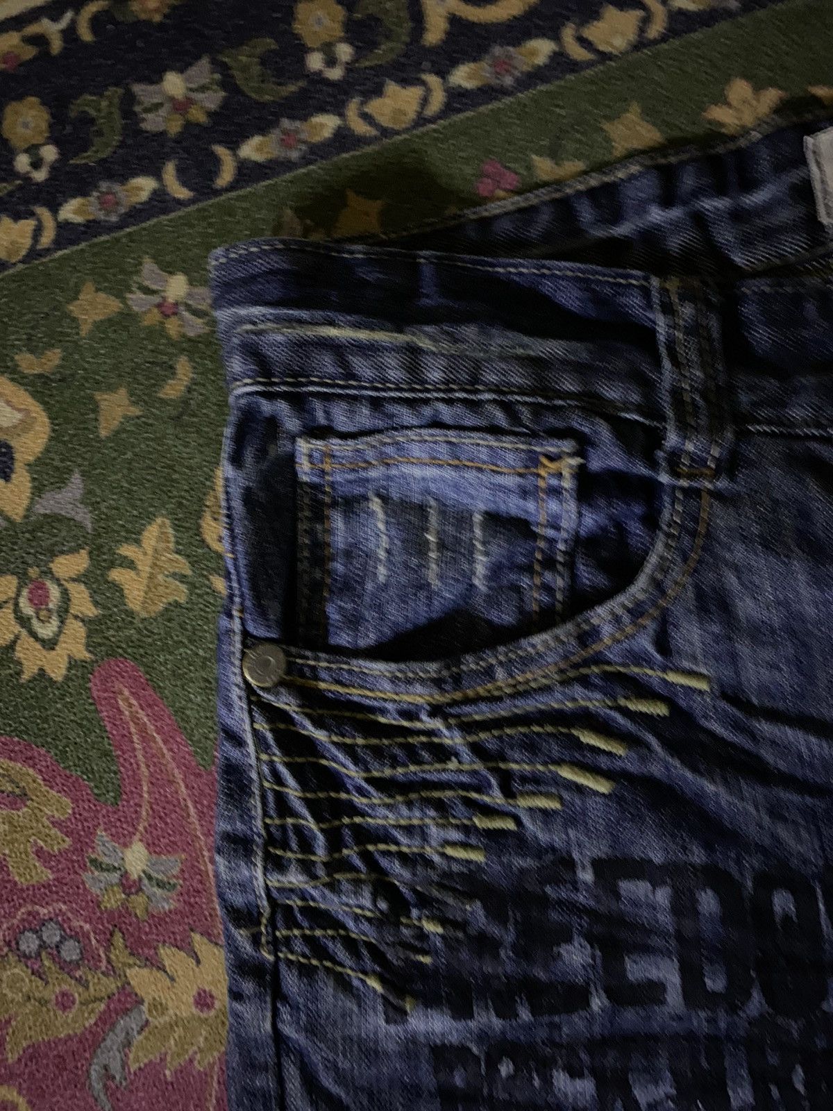 If Six Was Nine Vintage Japanese Brand ENERGY Distressed Denim Punk Style Size US 32 / EU 48 - 6 Thumbnail