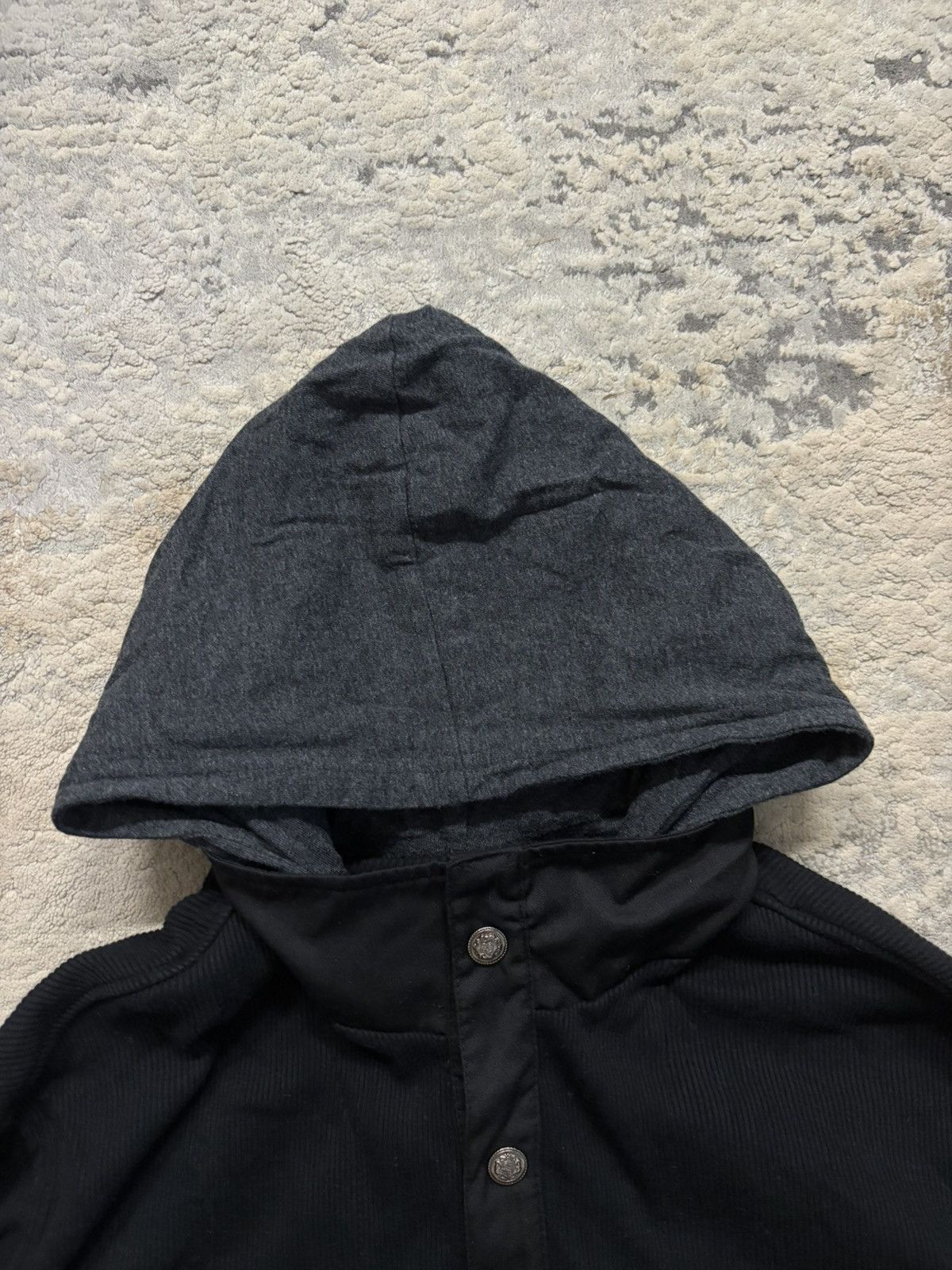 Japanese Brand DJ Honda - Ribbed Longsleeve Layered Hoodie Size US S / EU 44-46 / 1 - 2 Thumbnail