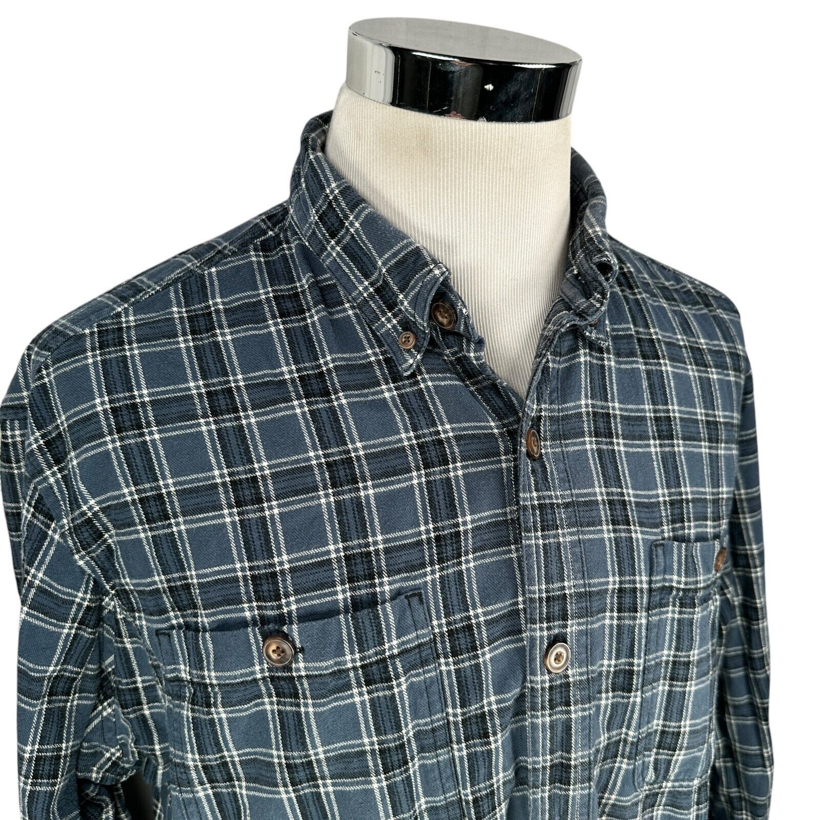 Duluth Trading Company Duluth Trading Flannel Shirt Men Large Blue Button Down Size US L / EU 52-54 / 3 - 2 Thumbnail