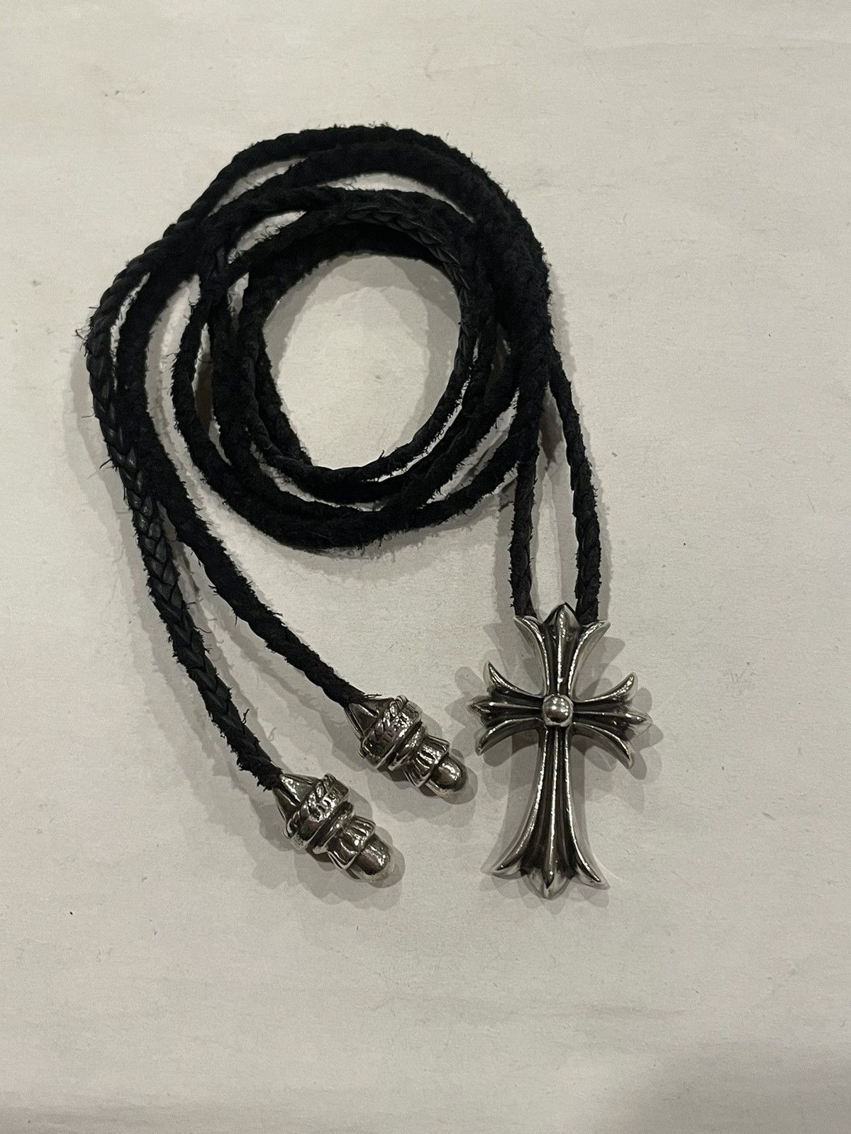 Chrome hearts leather necklace deals