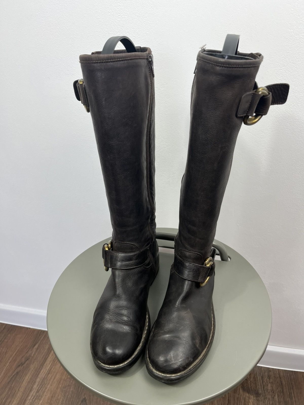 Other Women’s Brown Leather Knee High Boots Ring Strap Riding 37 Size US 6 / IT 36 - 7 Thumbnail