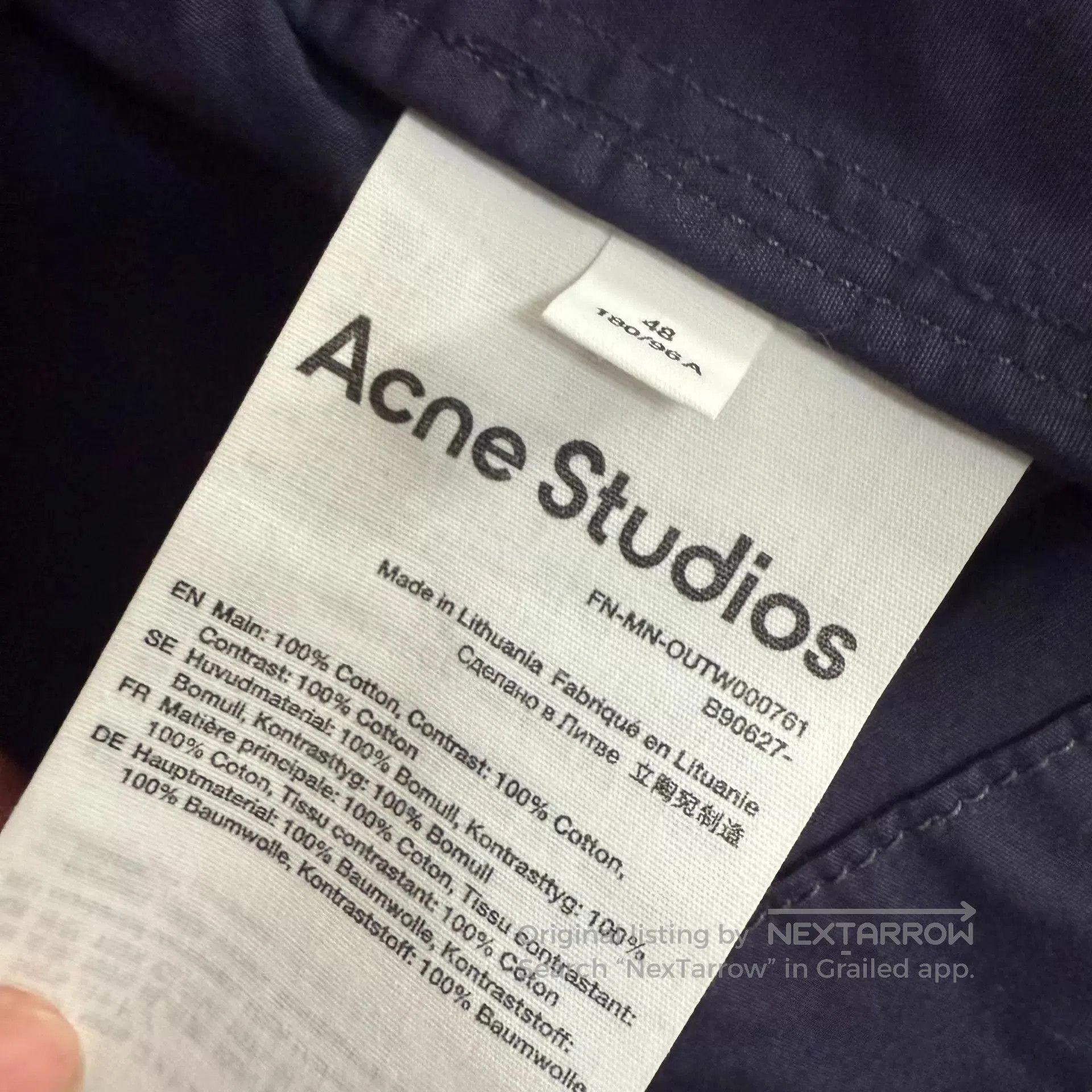 Acne Studios Blue Multi-Pocket Light Jacket. Size US M / EU 48-50 / 2 - 4 Thumbnail