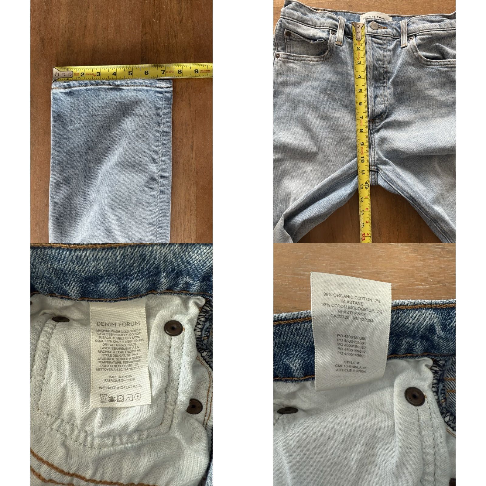 Aritzia Aritzia Denim Forum The Yoko High Rise Slim Fit Jeans Womens 28 Jeans Blue 27x27 5-Pocket Logo Distressed Slimming 90s Bohemian City Grunge Hipster Size 27" / US 4 / IT 40 - 8 Thumbnail