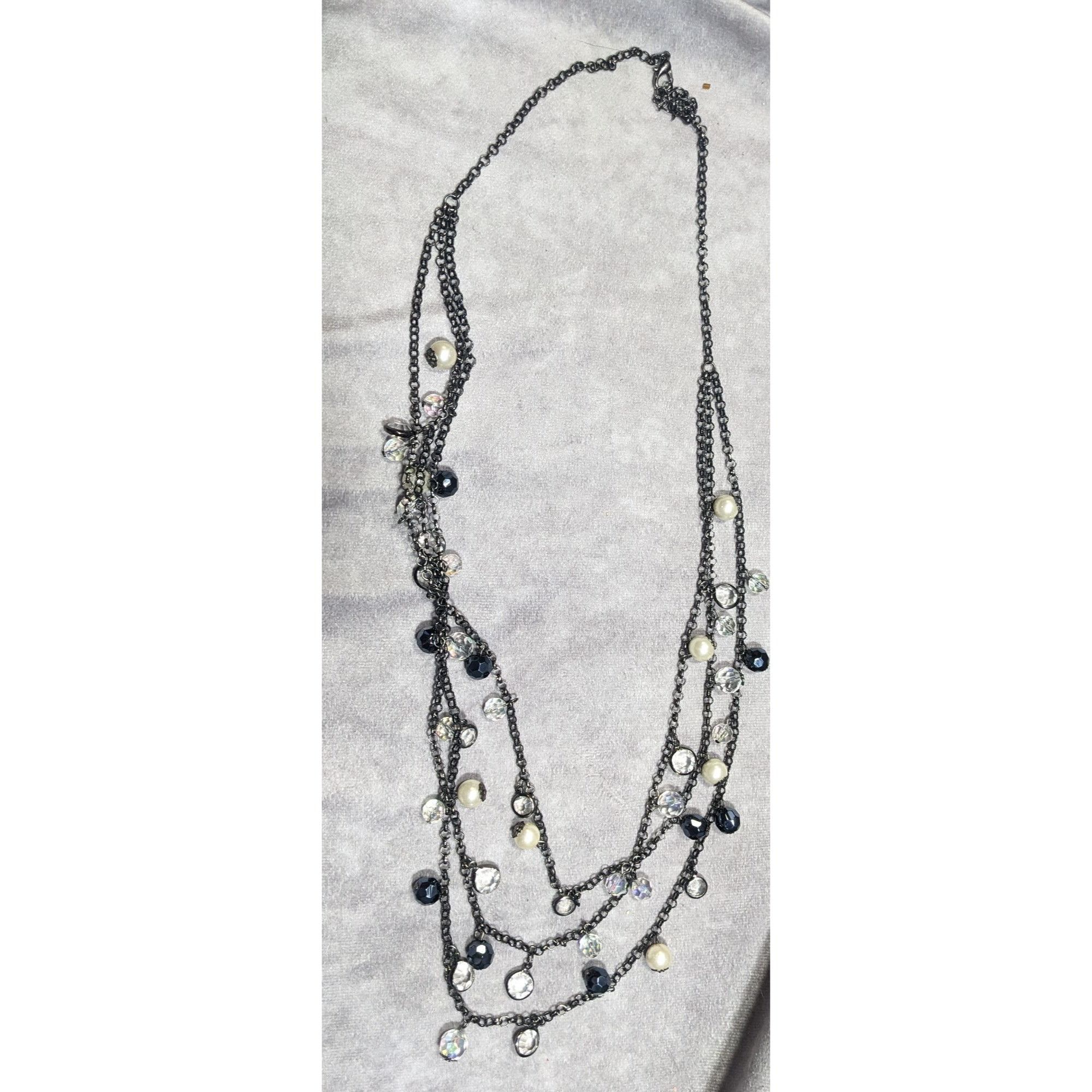 Other Glam Goth Multilayer Glass And Faux Pearl Charm Studded Neck Size ONE SIZE - 9 Thumbnail