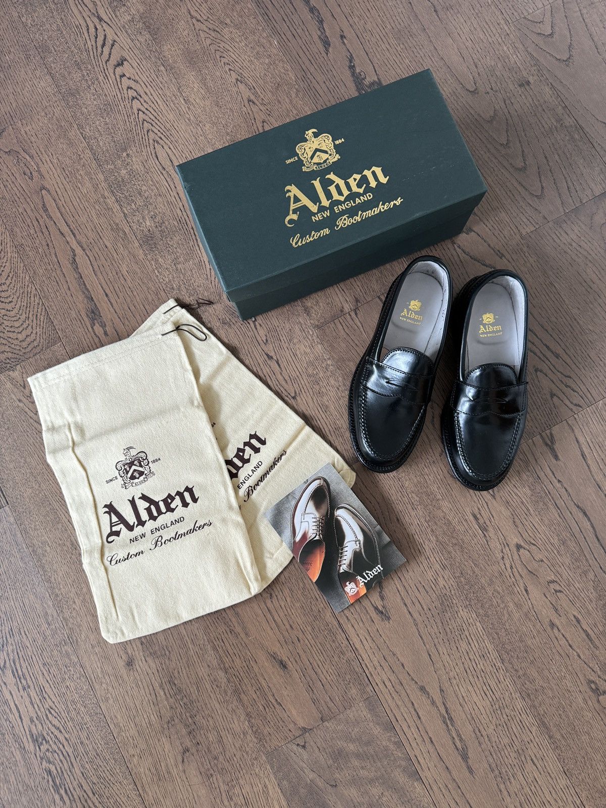 Alden ALDEN USA Black Horween Cordovan Horse Leather Penny Loafers Size US 6 / EU 39 - 18 Thumbnail