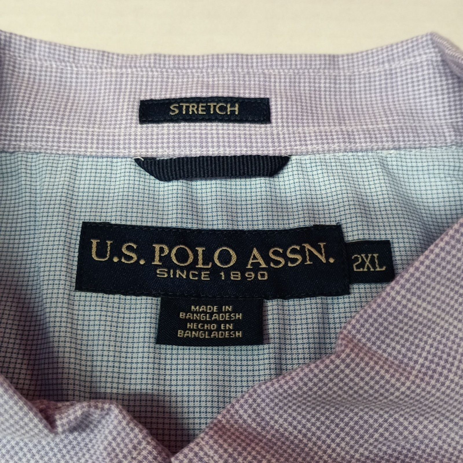 U.S. Polo Assn. U.S. Polo Assn. Woven Shirt Men's 2XL Violet Trail Checkered Size US XXL / EU 58 / 5 - 4 Thumbnail