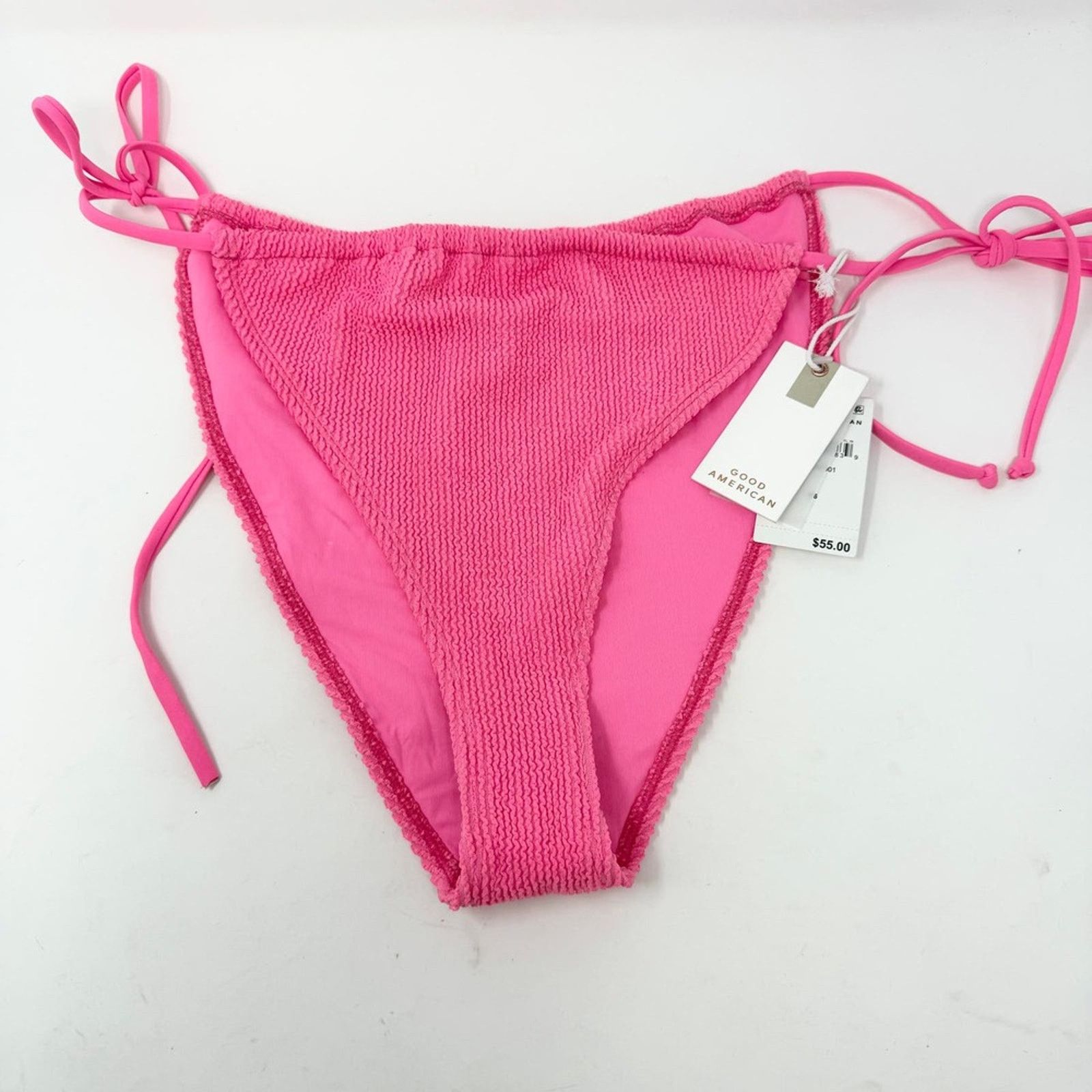 Good American Good American Tiny Ties Bikini Bottom Hot Pink Sz 2X/3X NWT Size ONE SIZE - 2 Thumbnail