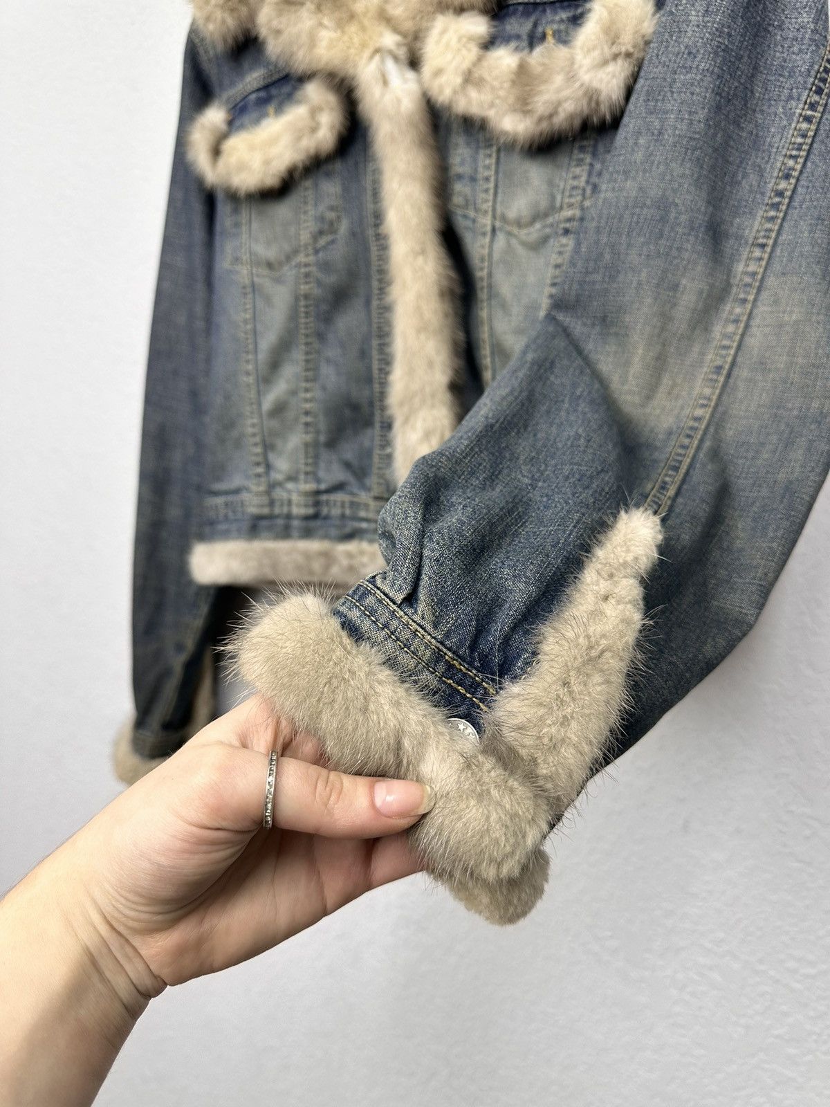 If Six Was Nine Ifsixwasnine Leather Denim Jacket Y2K Japan Hoodie Fur Goa Size M / US 6-8 / IT 42-44 - 5 Thumbnail