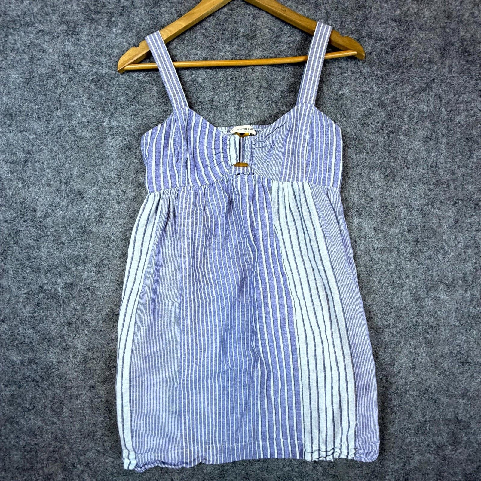 Lucky Brand Lucky Brand Cutout Babydoll Dress Women XS Blue White Stripe Size XS / US 0-2 / IT 36-38 - 1 Thumbnail