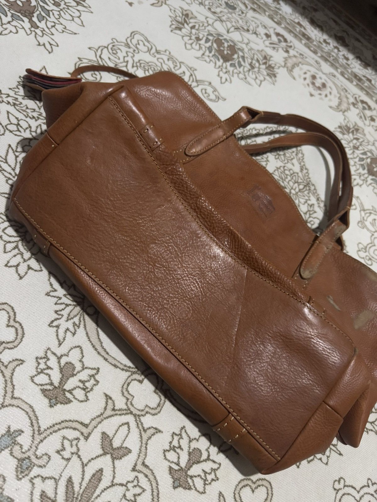 Genuine Leather × Japanese Brand 🇯🇵 Genuine Leather Genten Workshop Handle Tote Bag Size ONE SIZE - 3 Thumbnail