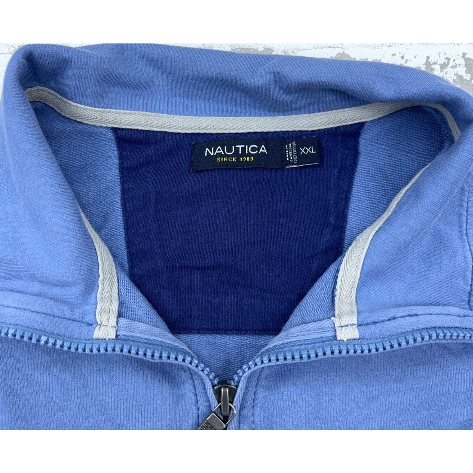 Nautica Nautica Sweater Men 2XL Blue Pullover 1/4 Zip Mock Neck Lightweight Knit Zipper Logo Pocket Casual Golf Walking Vintage? Size US XXL / EU 58 / 5 - 3 Thumbnail