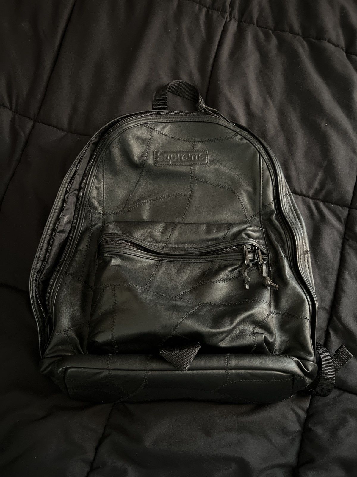 Supreme Supreme Leather Patchwork Backpack F/W19 DS | Grailed