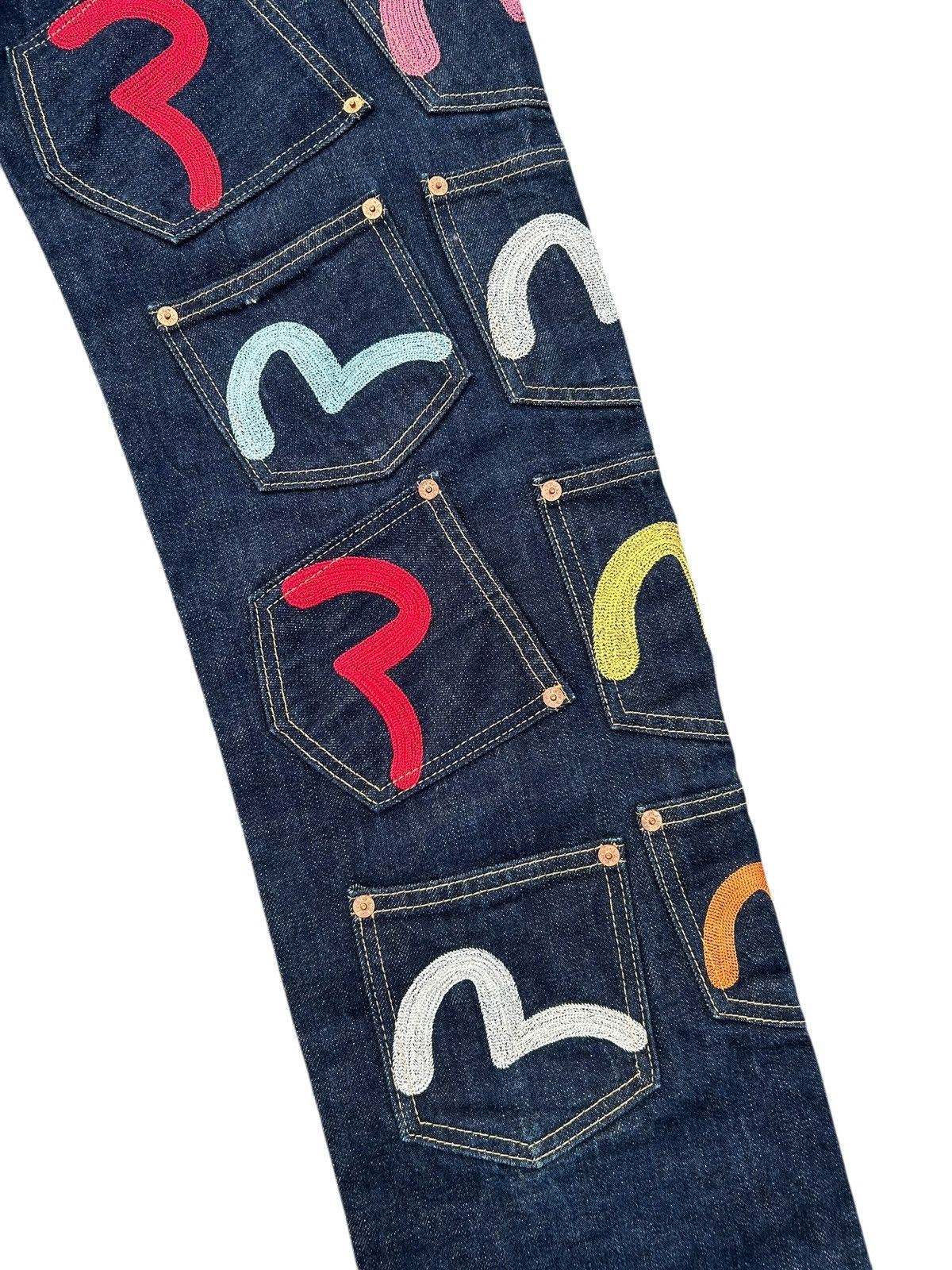 Evisu VINTAGE EVISU SELVEDGE MULTI POCKET DENIM JEAN MADE IN JAPAN Size US 32 / EU 48 - 3 Thumbnail