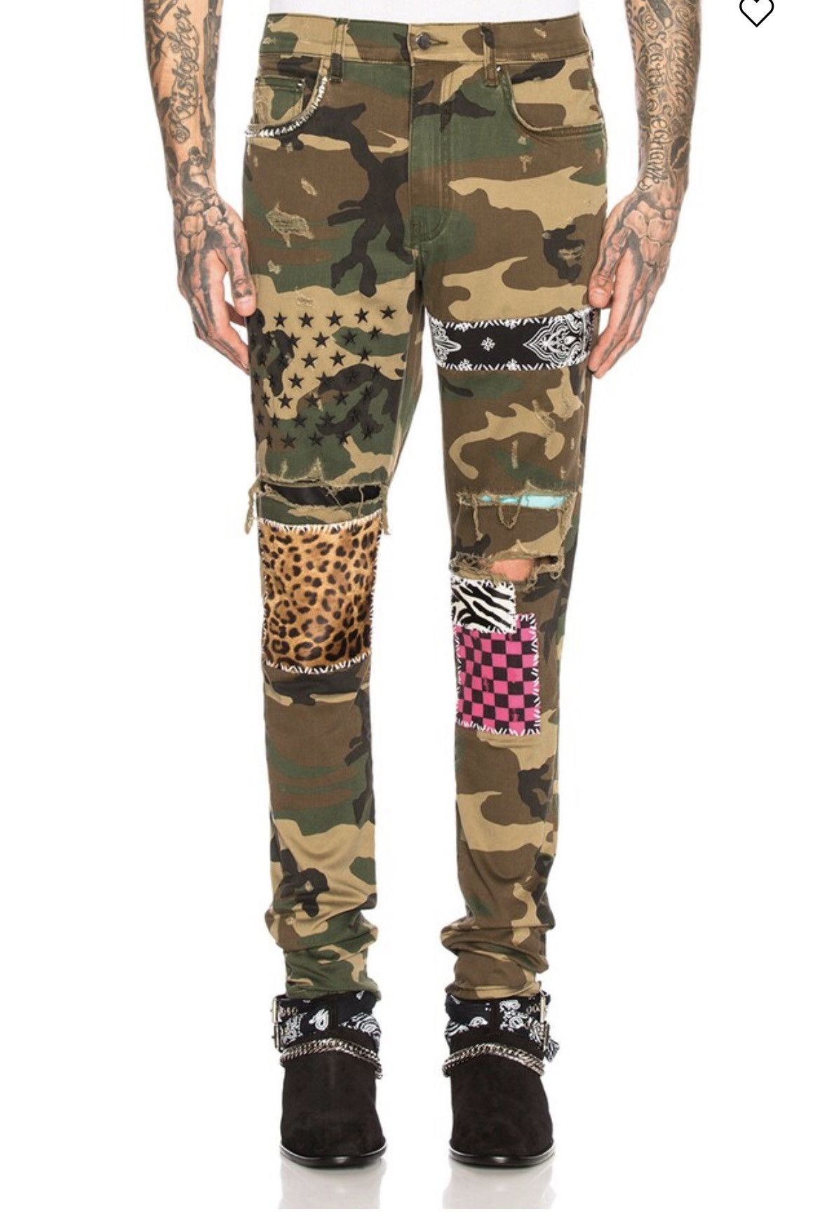 Amiri Amiri Art Patch Bandana Camo Jeans Size 28 Moto Size US 28 / EU 44 - 1 Thumbnail