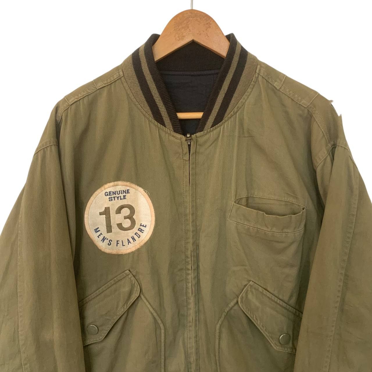 Vintage Vintage Reversible Flandre Sweater Flight Army Bomber Jacket Size US M / EU 48-50 / 2 - 7 Thumbnail