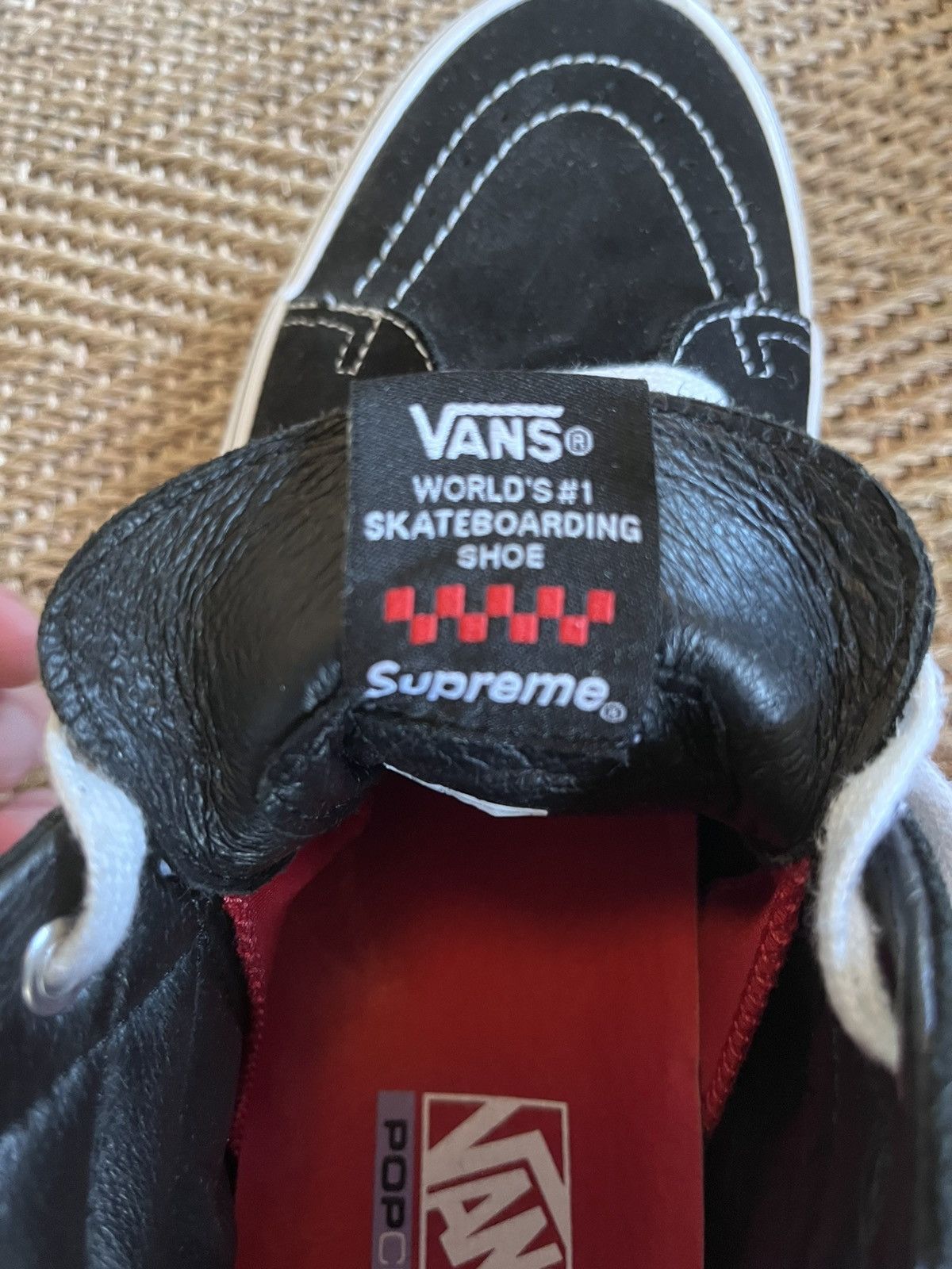 Supreme × Vans Vans X Supreme Grosso Mid Black And White Size US 10 / EU 43 - 5 Thumbnail