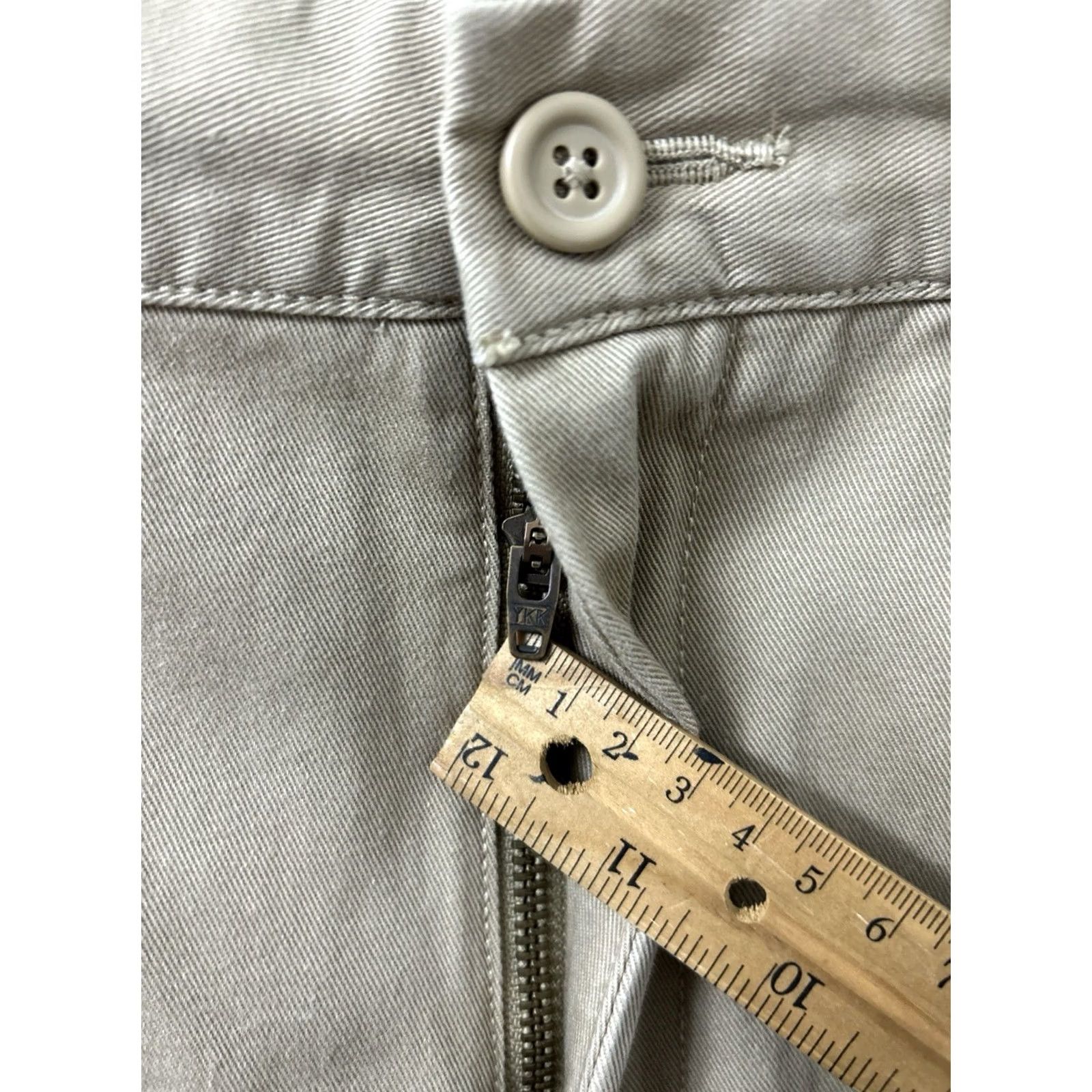 Vintage J. Crew Factory Urban Slim Fit Chino Pants Mens 32x34 Khaki Brown 5-Pocket Zipper Button Flat Front Slim Casual Workwear Trousers Size US 32 / EU 48 - 5 Thumbnail