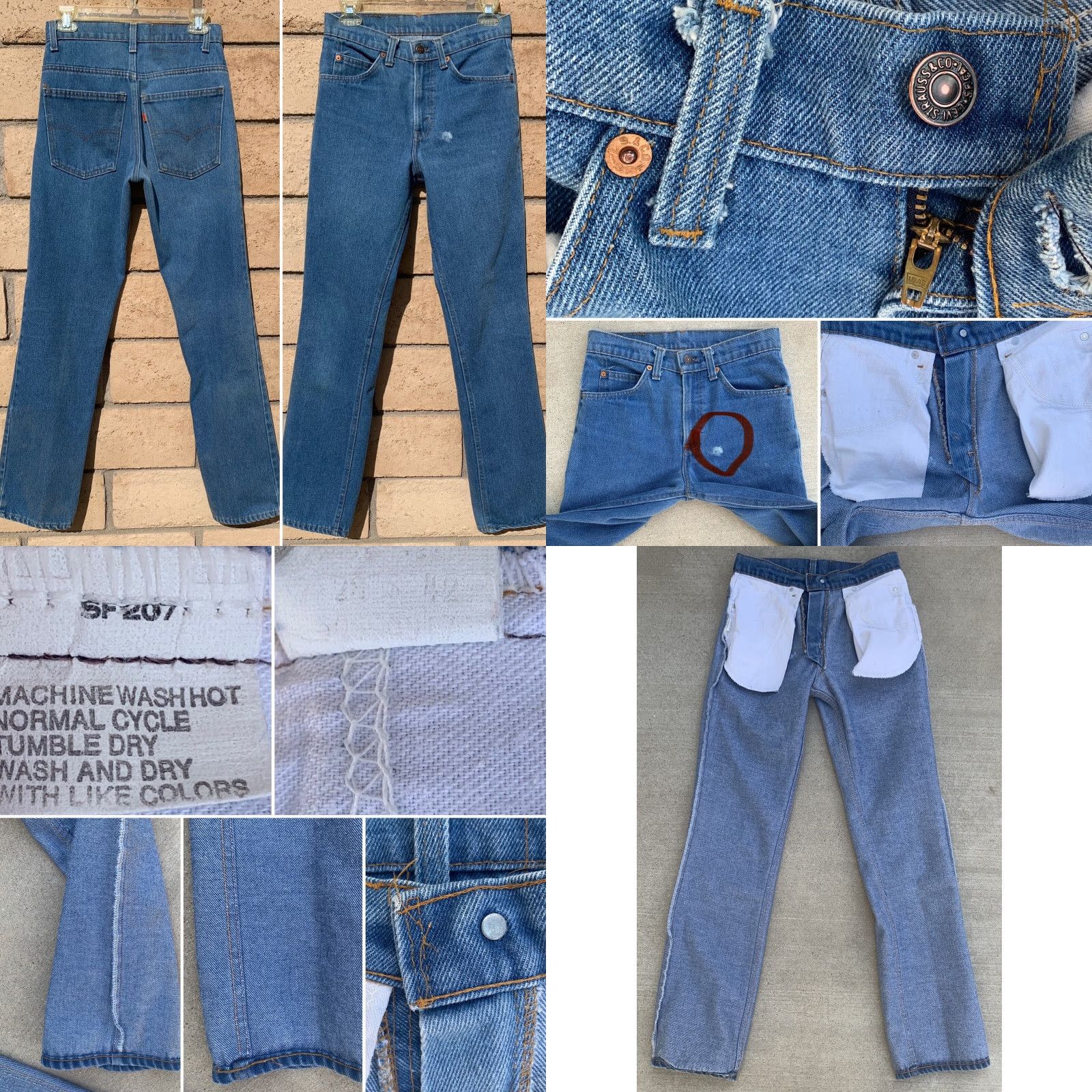 Levi's VINTAGE Levi’s Orange Tab Jeans SF 207 28 Waist 31.5 Inseam 70s 1970s Levis Rockabilly Denim Blue Jeans Mens Womens Size 28" / US 6 / IT 42 - 10 Thumbnail