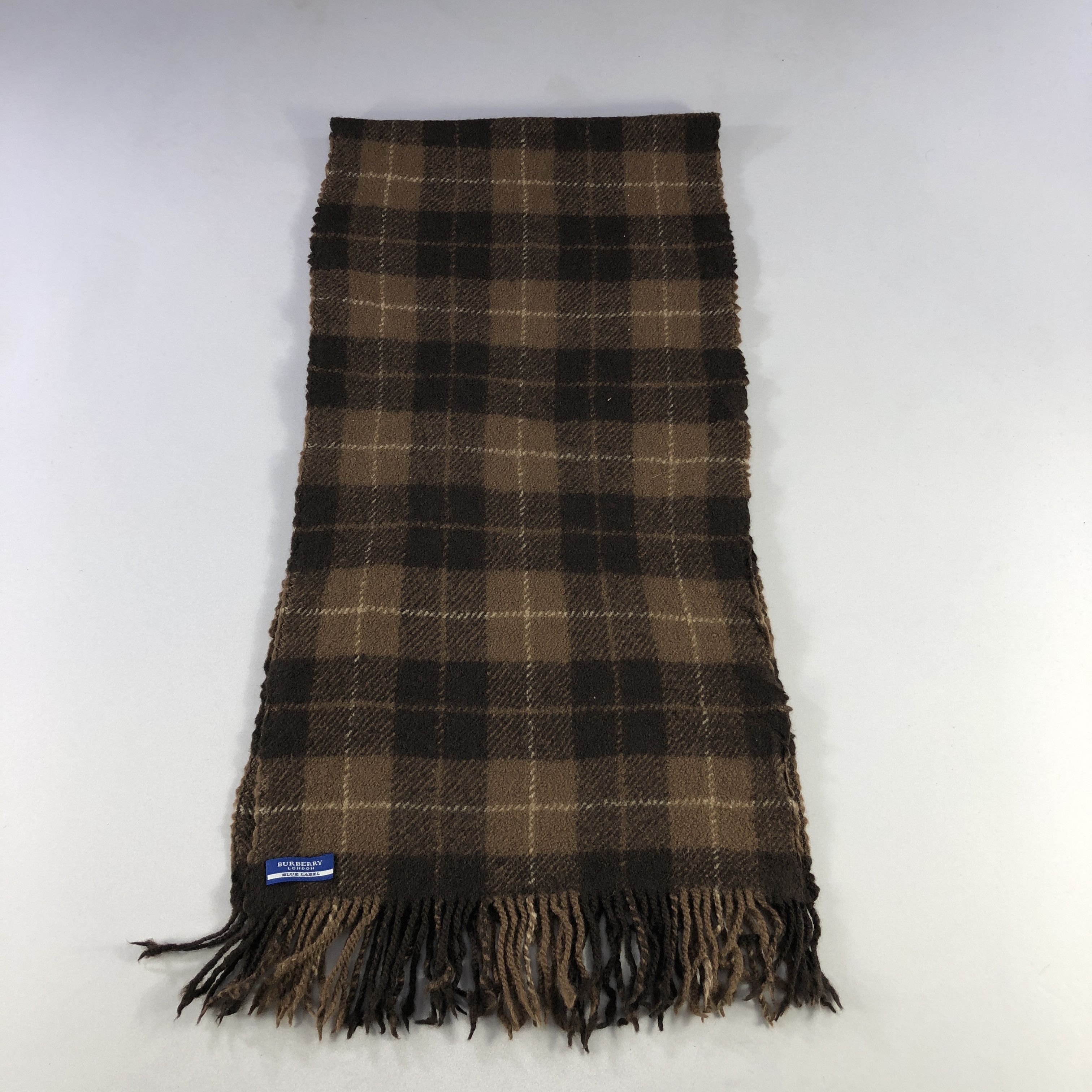 Burberry Burberrys Nova Check Brown Wool Scarf Muffler V2844 Size ONE SIZE - 3 Thumbnail
