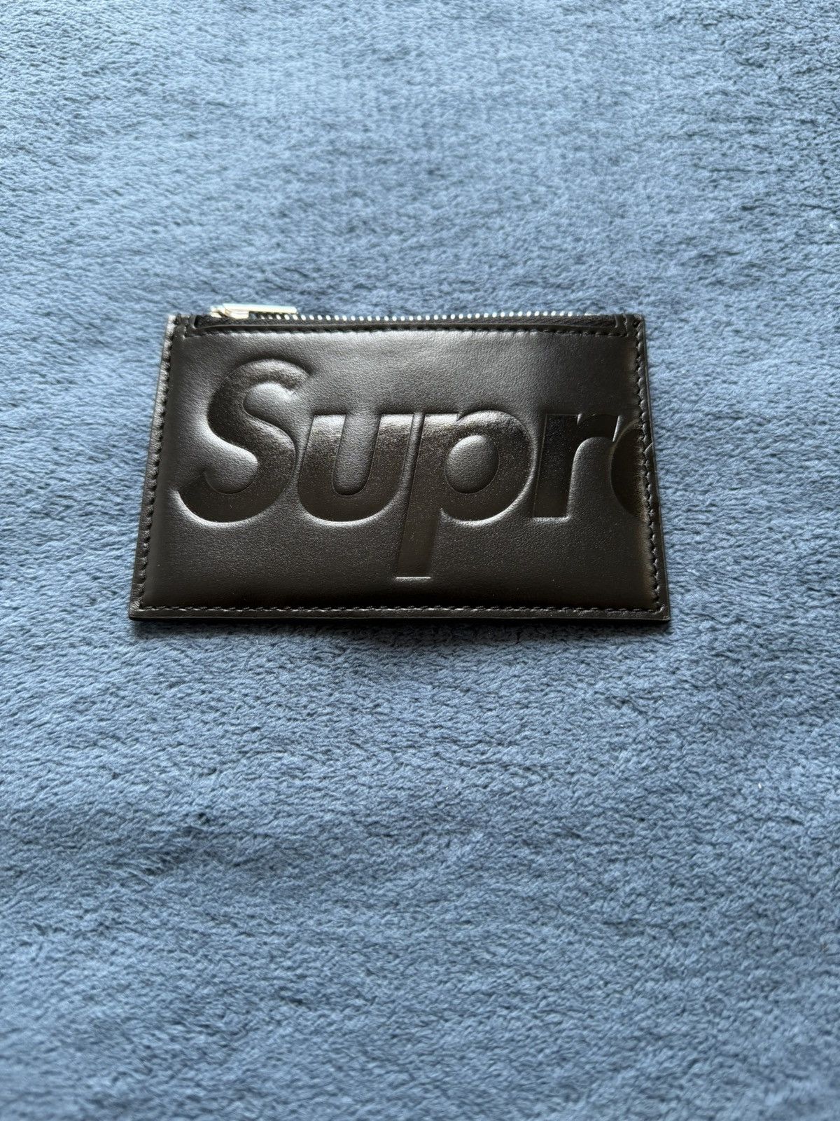 Supreme Leather Zip Card Holder (SS25) - $128